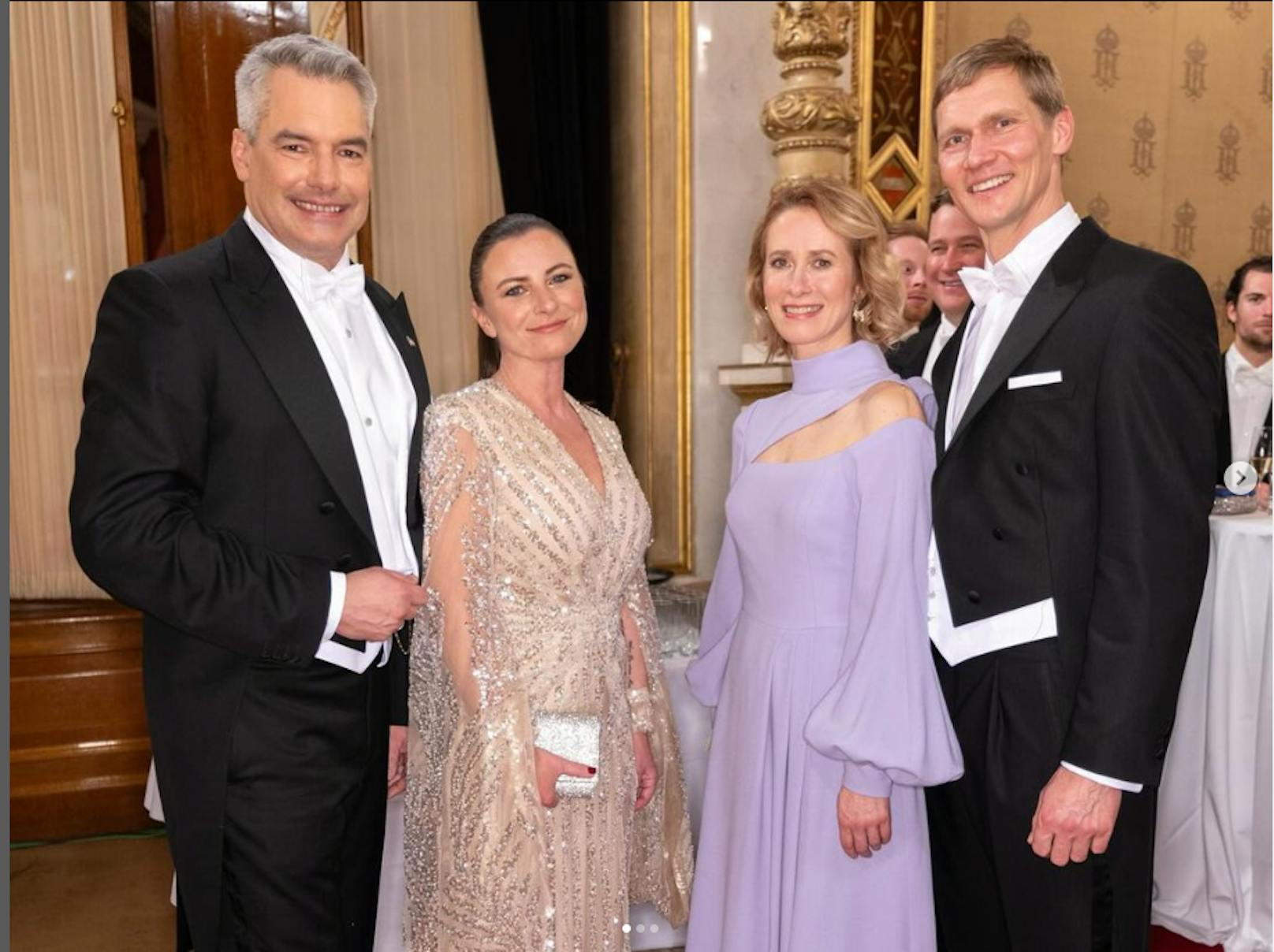 Kanzler Nehammer hatte die estnische Ministerpräsidentin Kaja Kallas als Staatsgast zum Ball geladen.