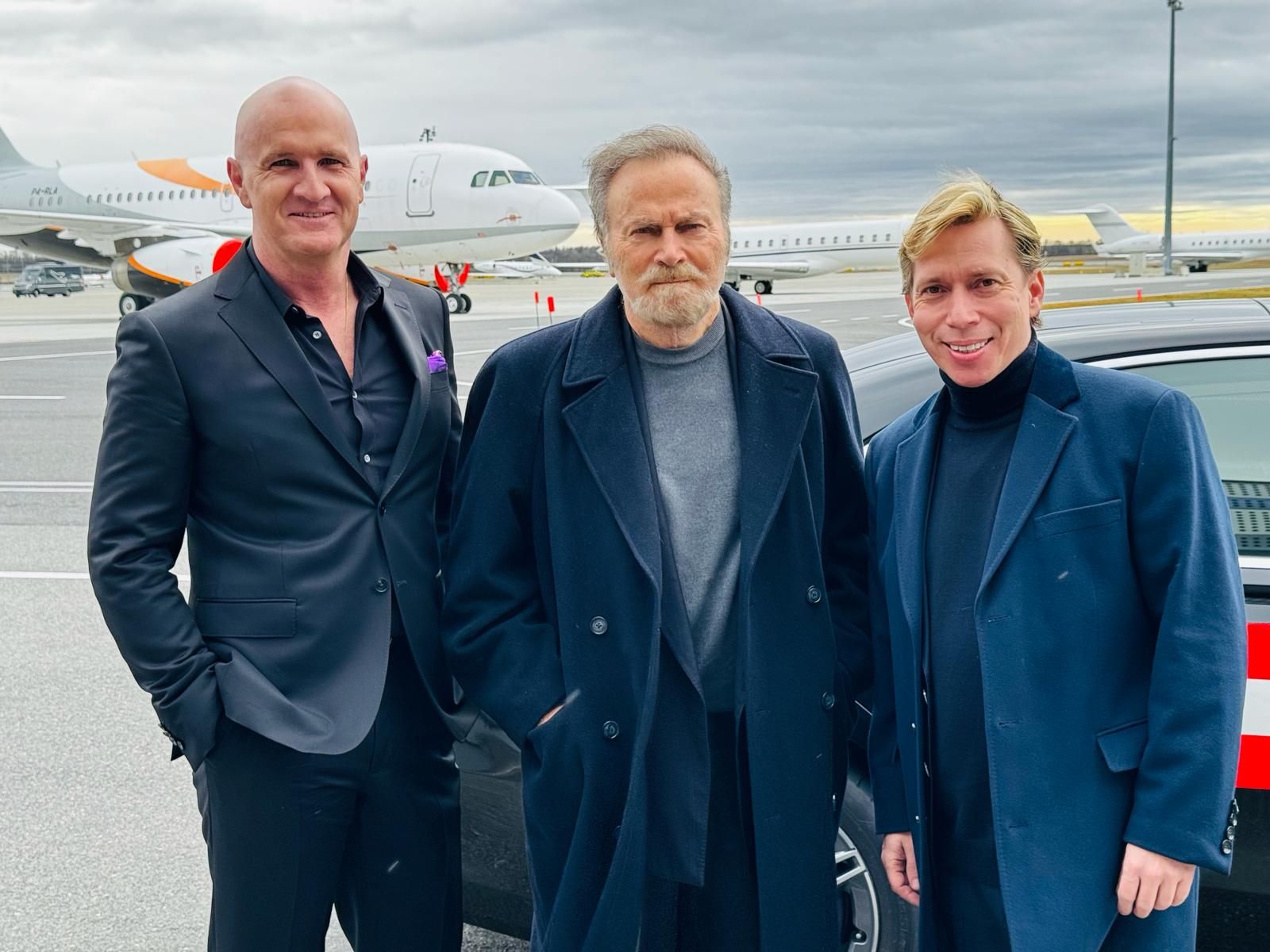 Markus Deussl, Franco Nero und Künstlermanager Helmut Werner.