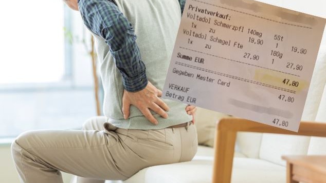 Wegen Rückenschmerzen blätterte ein Mann knapp 50 Euro in der Apotheke hin.
