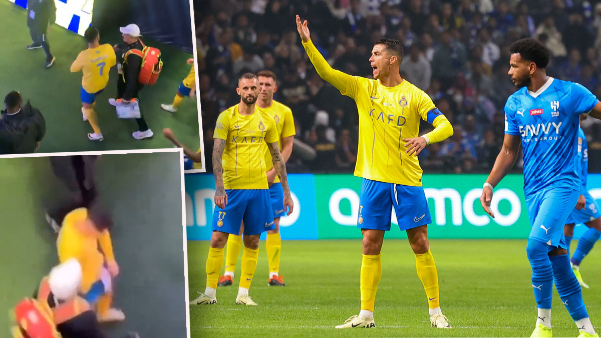 Fußball-Star Cristiano Ronaldo lässt sich zu einer obszönen Geste hinreißen.