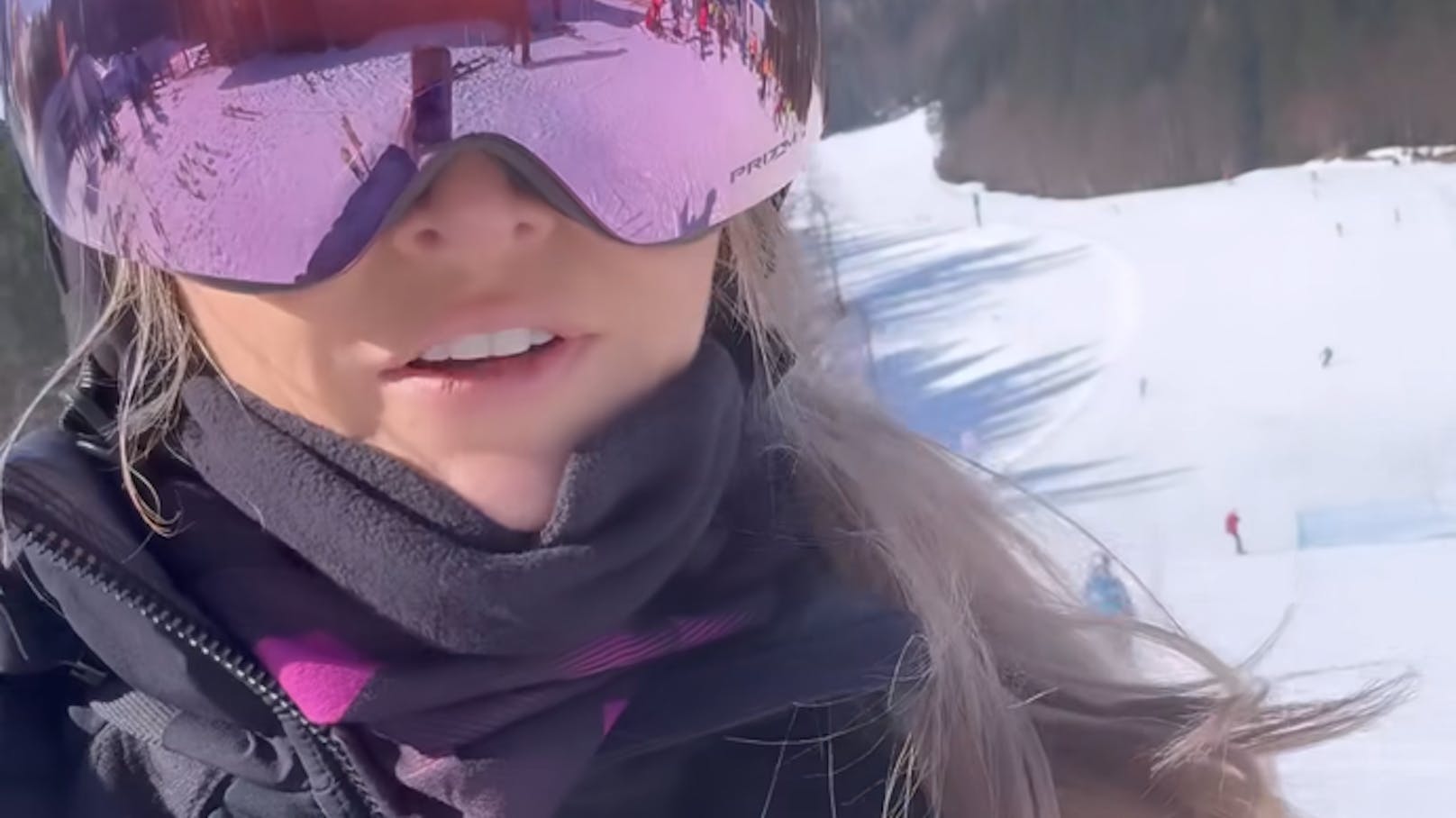 Am Vormittag machte Melissa Naschenweng, eine großartige Skifahrerin, die Pisten unsicher. 