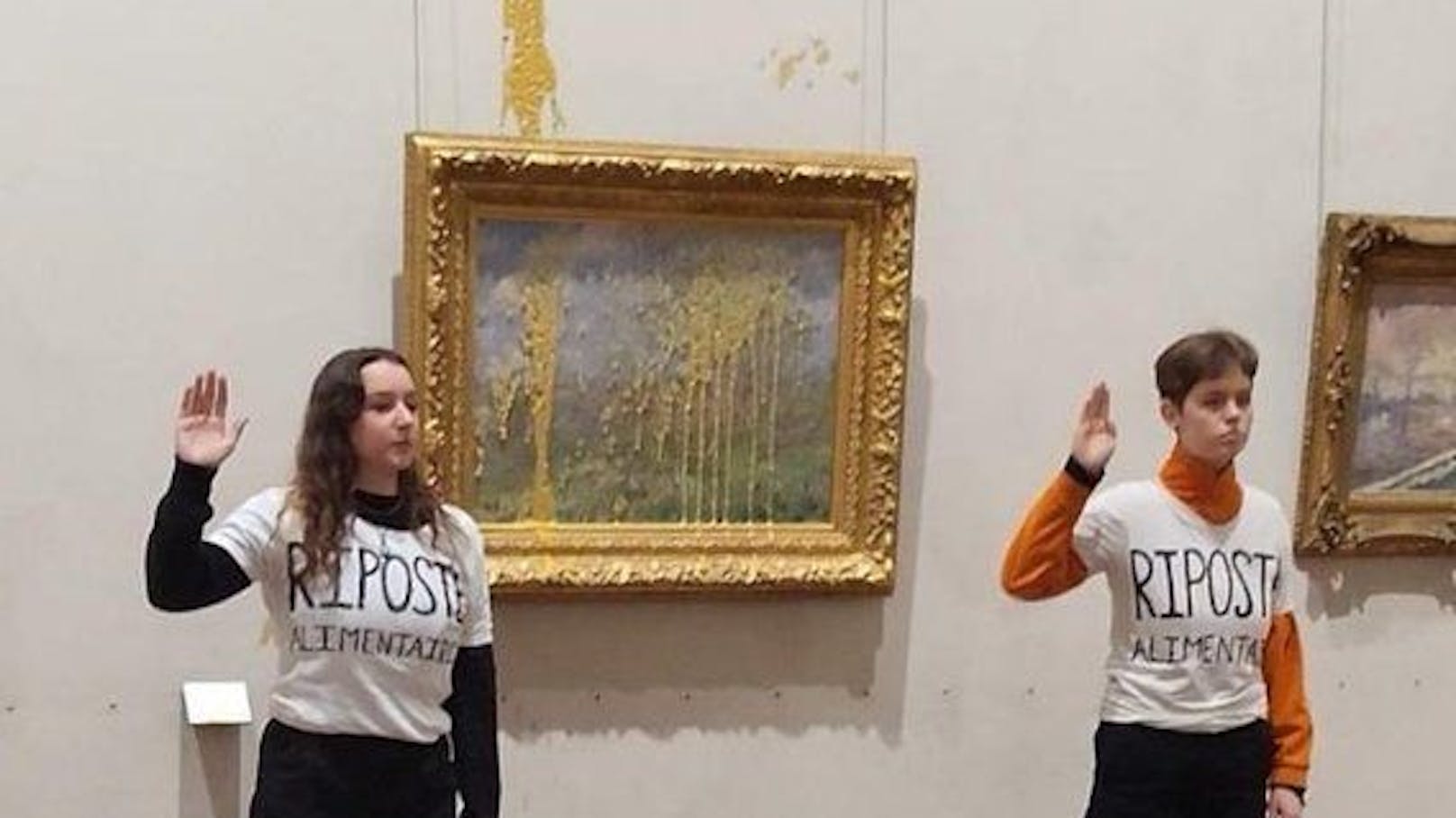 Klimaaktivisten bewerfen Monet-Kunstwerk mit Suppe