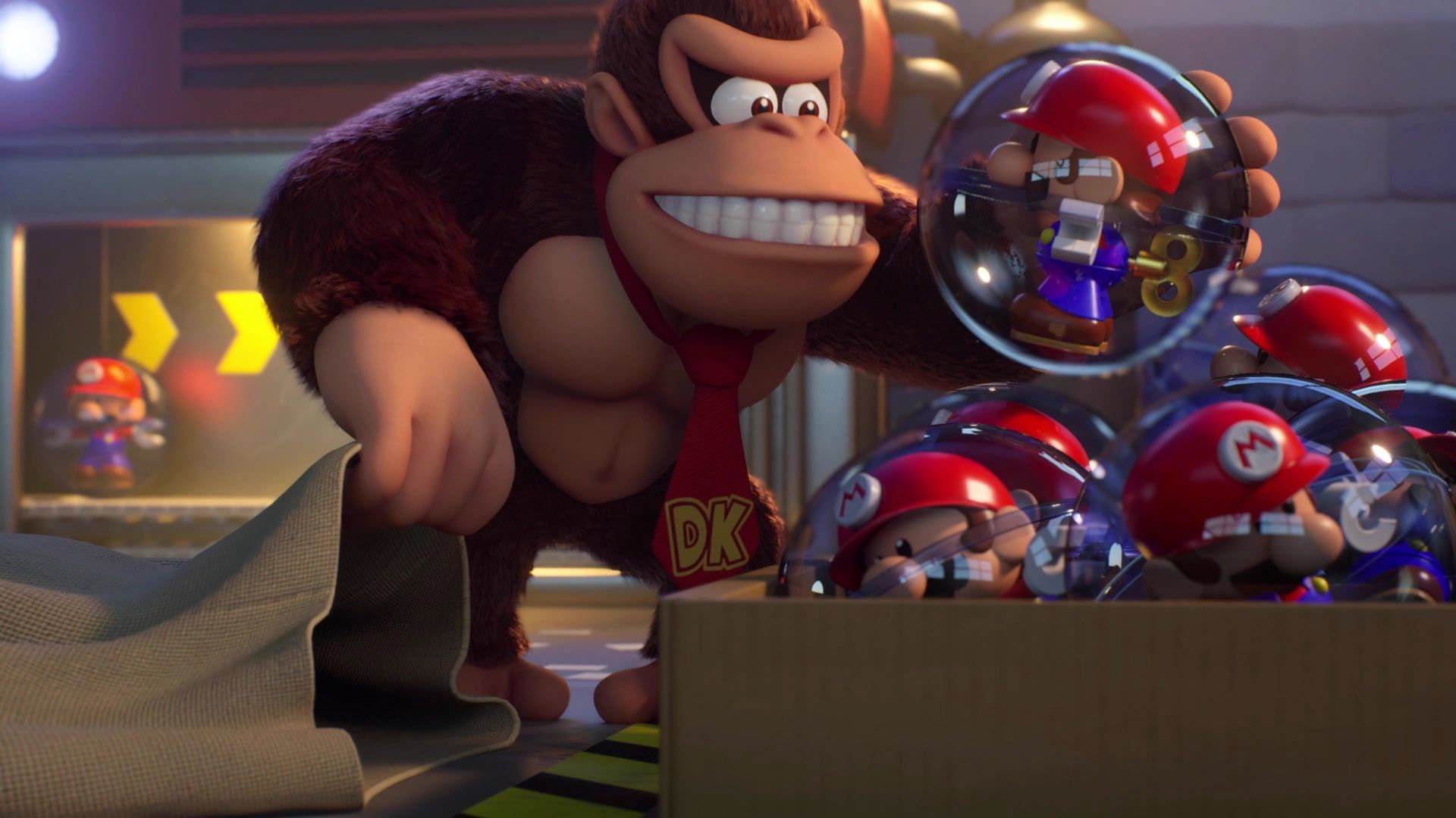 Donkey Kong stiehlt alle Mini-Mario-Figuren