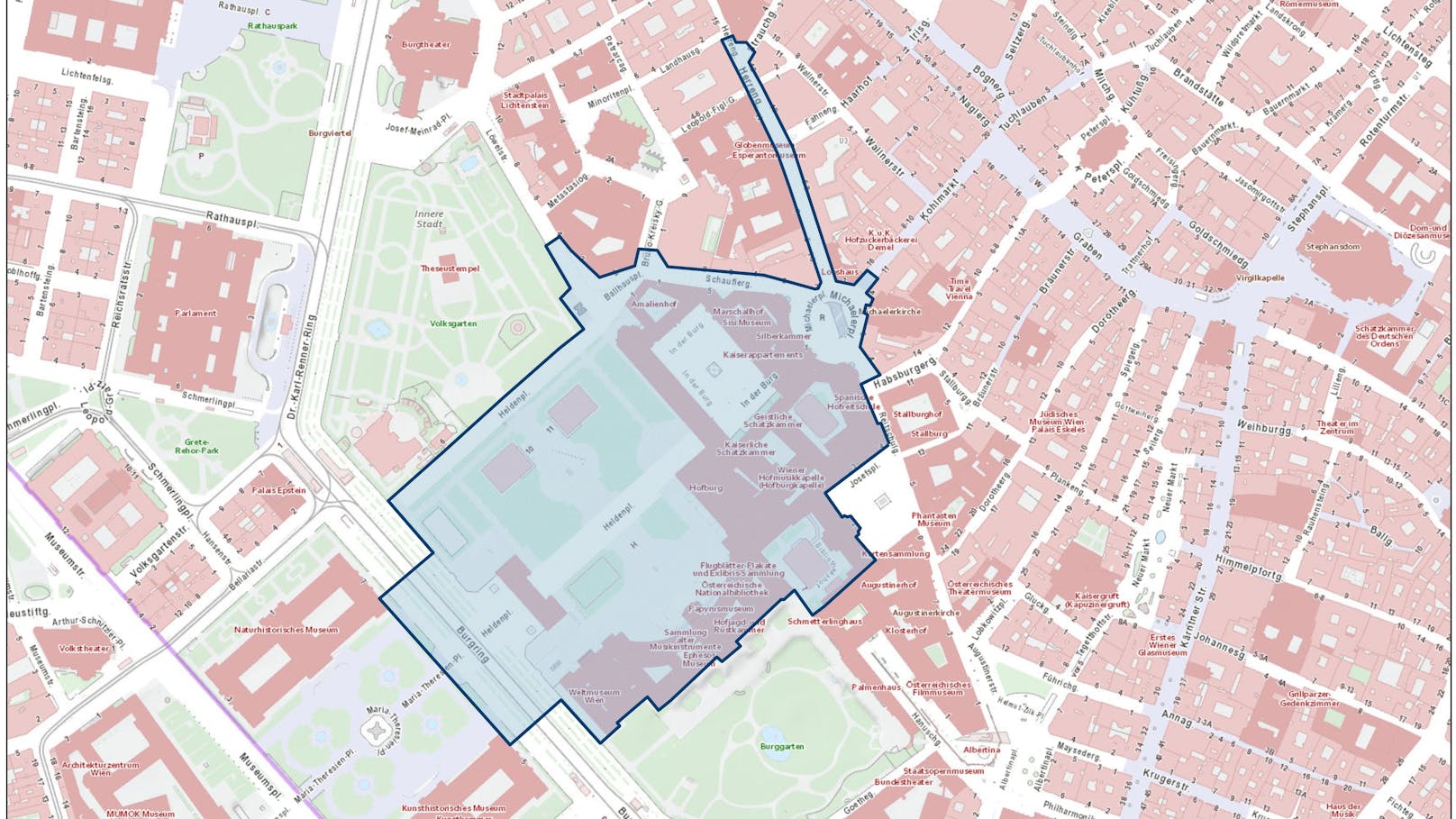 Sperrzone rund um die Hofburg am 16. Februar 2024. 