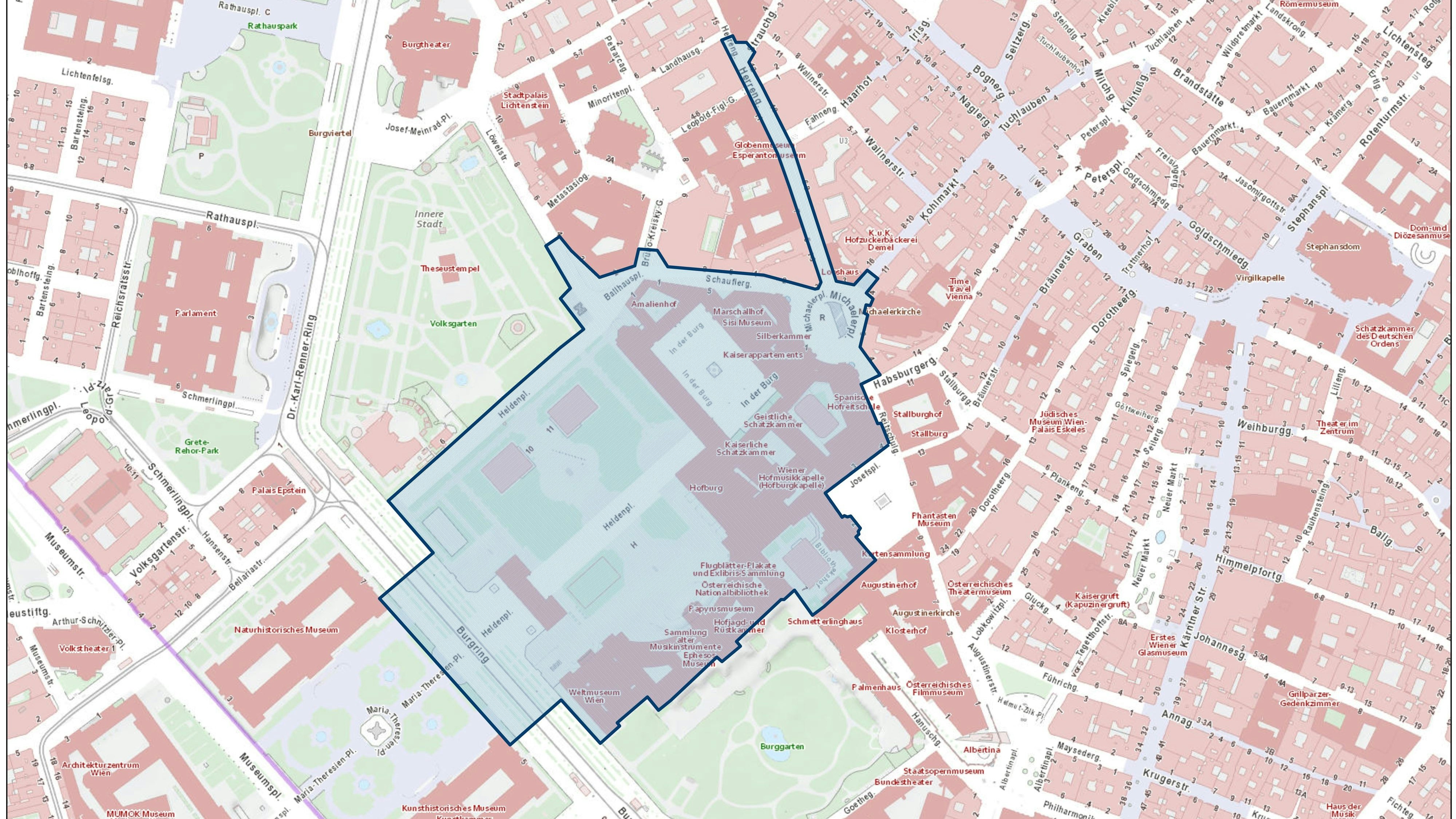 Sperrzone rund um die Hofburg am 16. Februar 2024. 