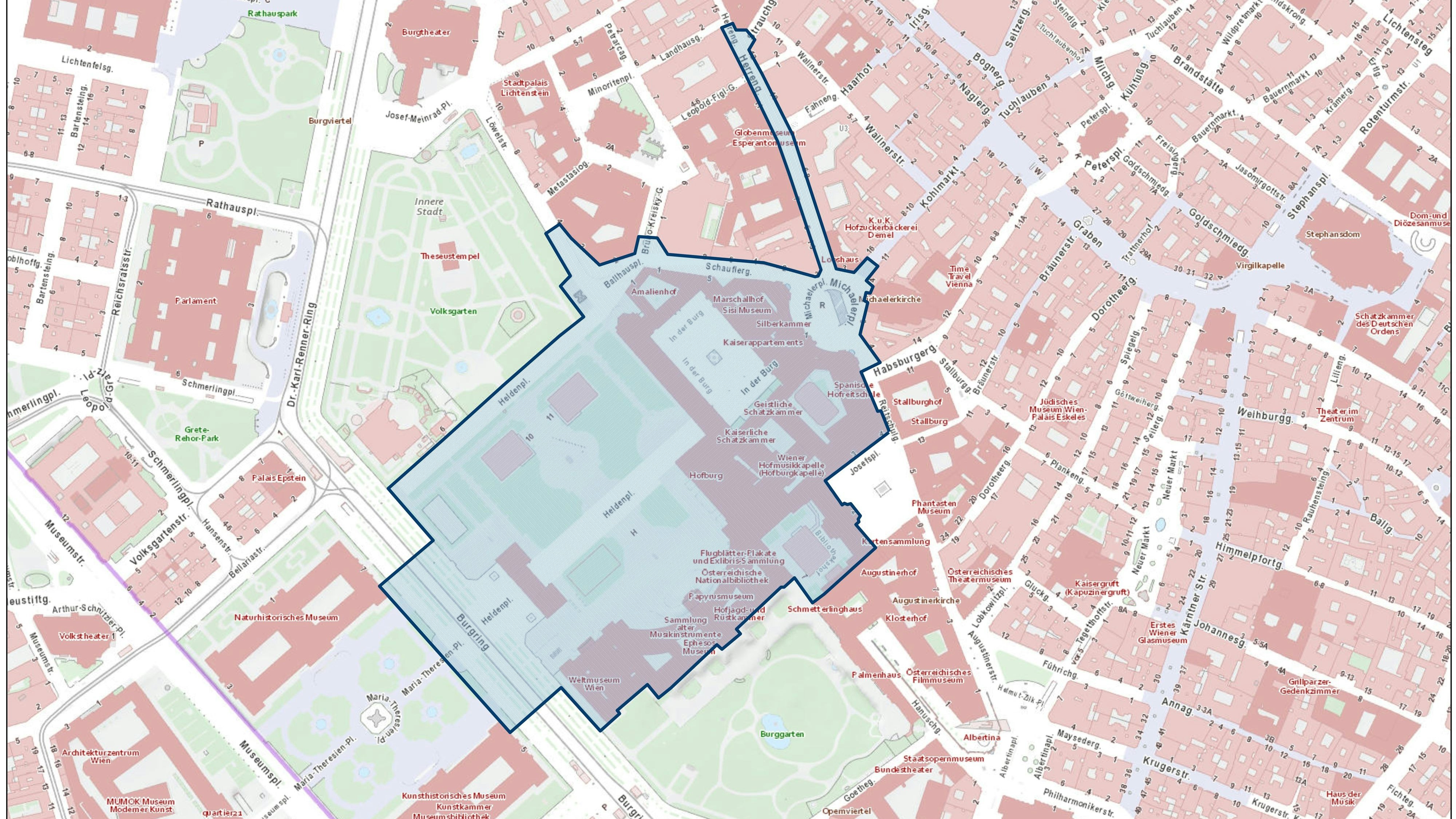 Sperrzone rund um die Hofburg am 16. Februar 2024. 