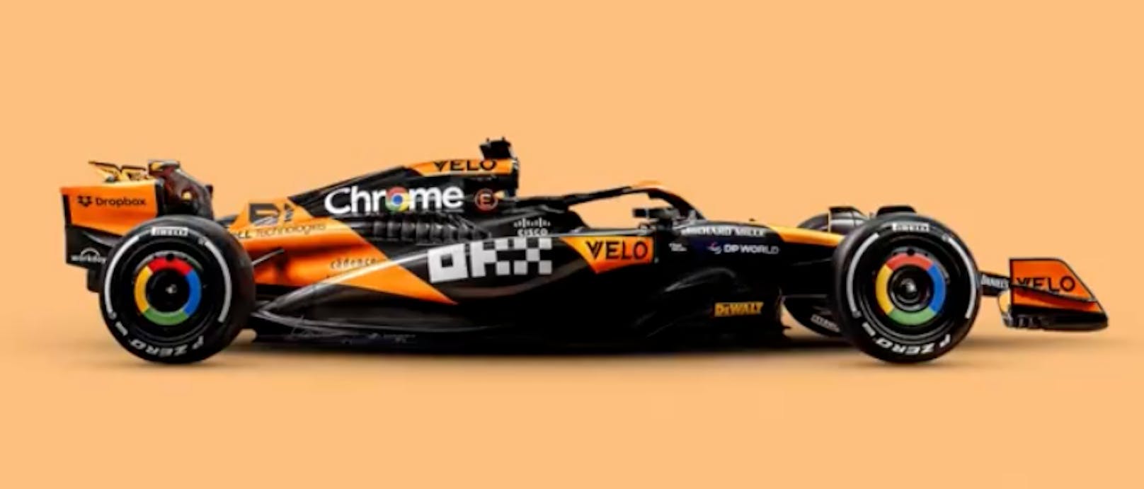 Der neue MCL38 will McLaren in der kommenden Saison 2024 Siege feiern. Der Bolide ist klassisch in Orange und Schwarz gehalten.