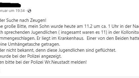 Die Mutter sucht via Facebook Zeugen.