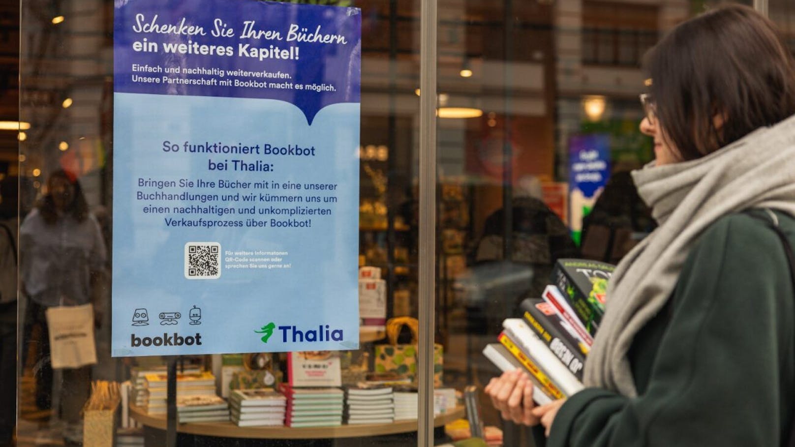Nachhaltig lesen in Wien - Thalia und Bookbot starten Partnerschaft.