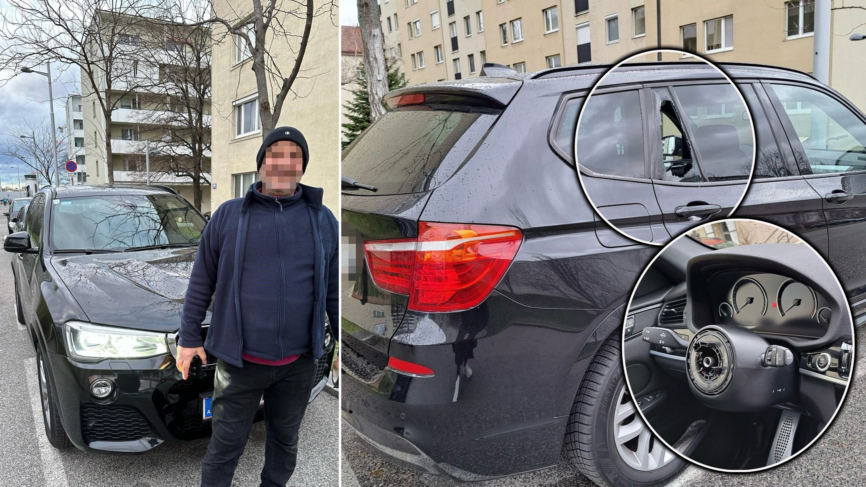 Am Sonntag bemerkte der BMW-Lenker den Schaden.