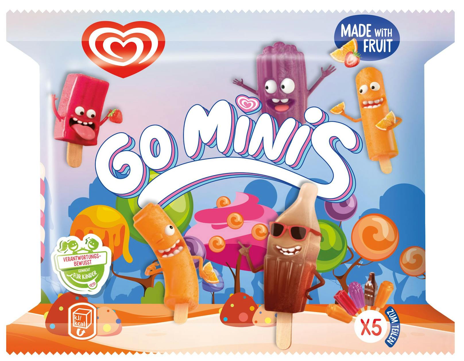 Go Minis: Neue Eis-Formate gibt´s 2024 auch für die Kids, in Form der fruchtig-frechen Go Minis. 5x cooles Schleckvergnügen im Mini-Format, in den Geschmacksrichtungen Orange, Erdbeer, Cola und Brombeere. Preis: 2,60 Euro