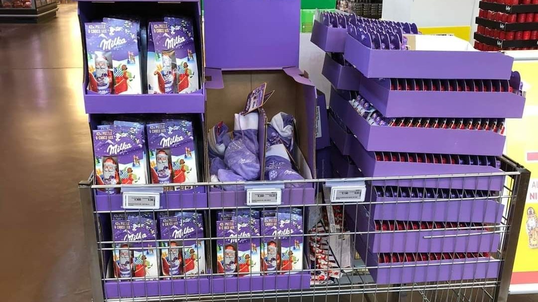 Schoko-Nikoläuse und Krampusse für Ostern.