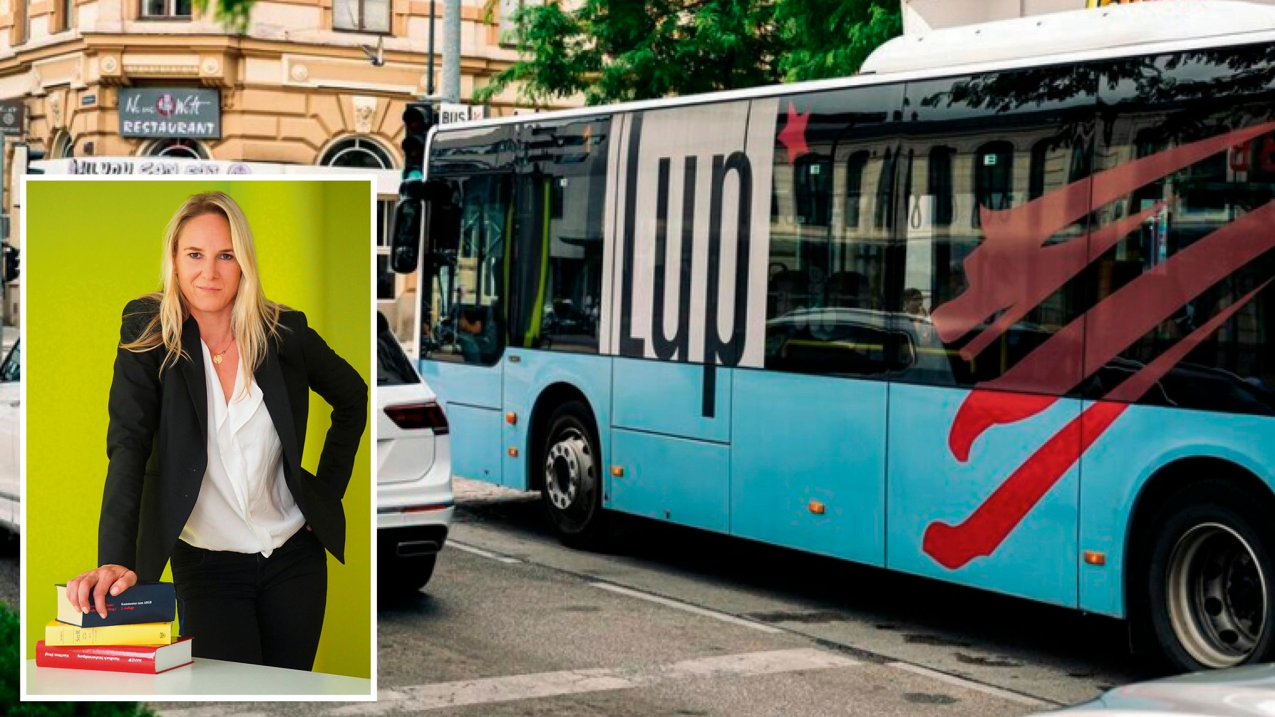 Symbolbild eines LUP-Busses; Rechtsanwältin Andrea Schmidt