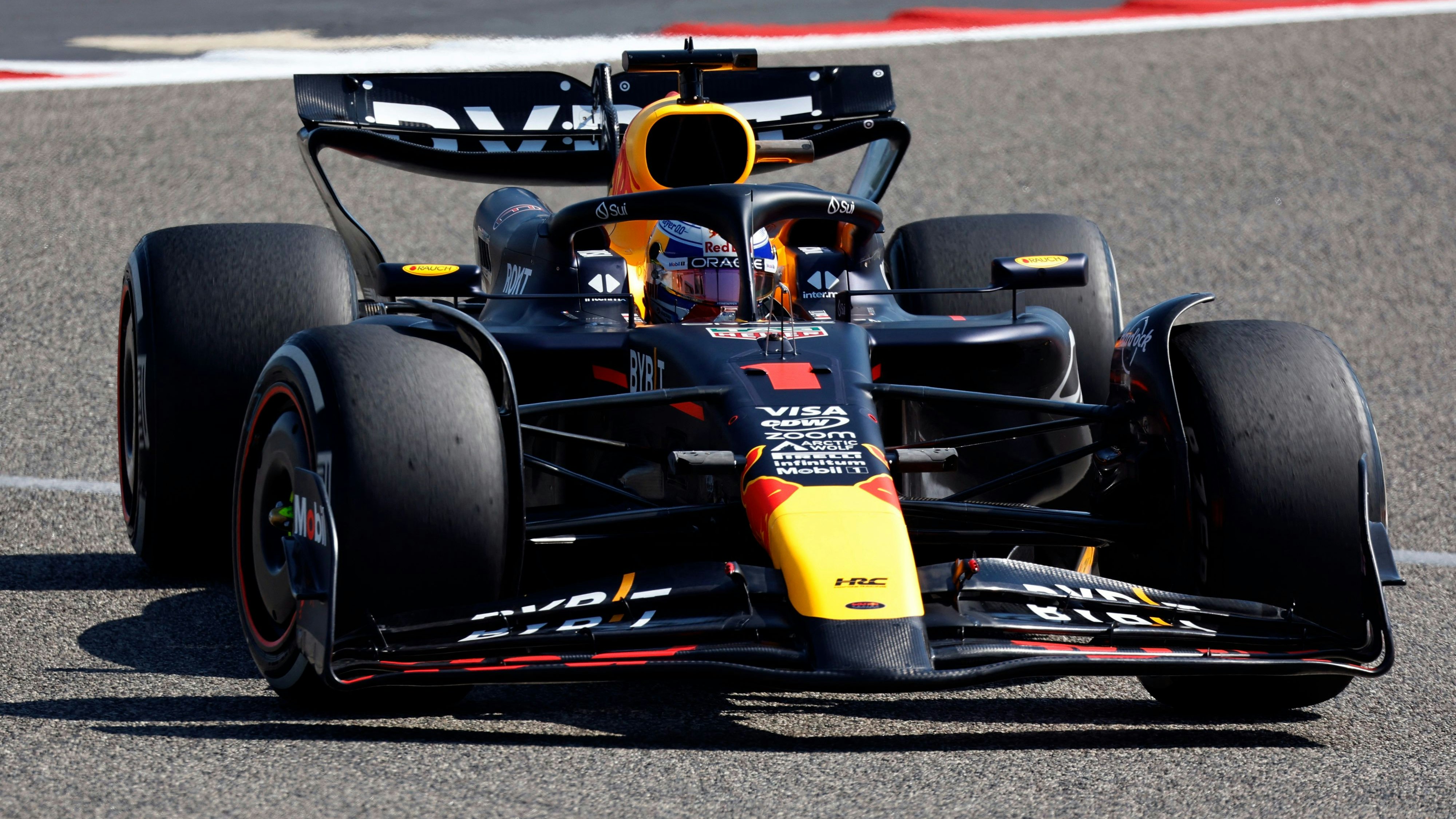 Red-Bull-Star Max Verstappen fährt die Bestzeit. 