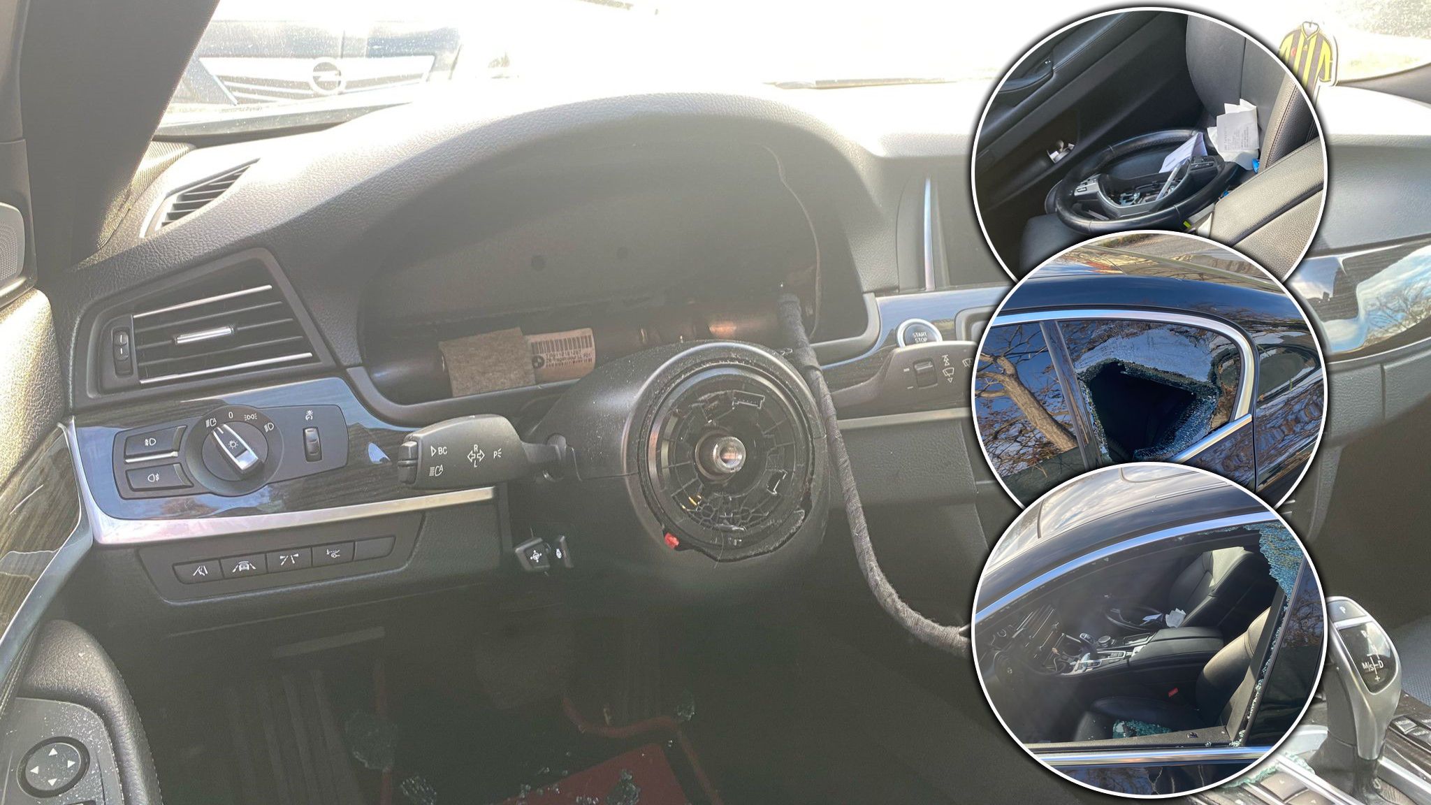 Eine BMW-Bande räumt alles aus den Autos, was wertvoll ist.