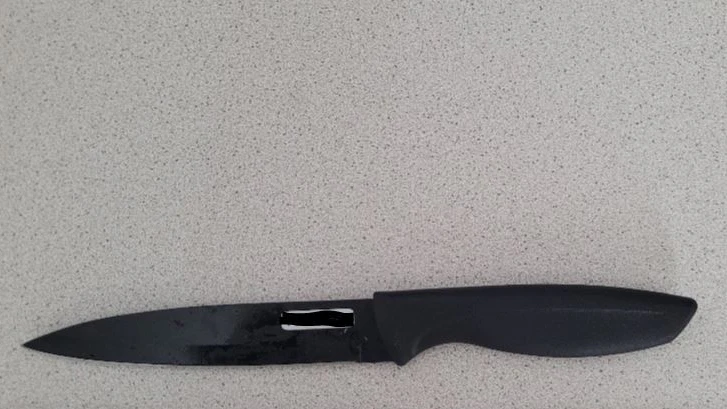 Das Messer wurde von der Polizei sichergestellt.