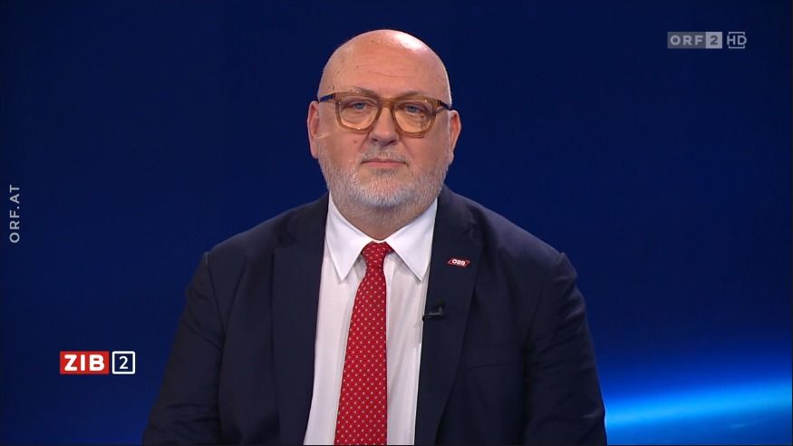 ÖBB-Vorstandsvorsitzender Andreas Matthä am späten Mittwochabend in der ORF-
