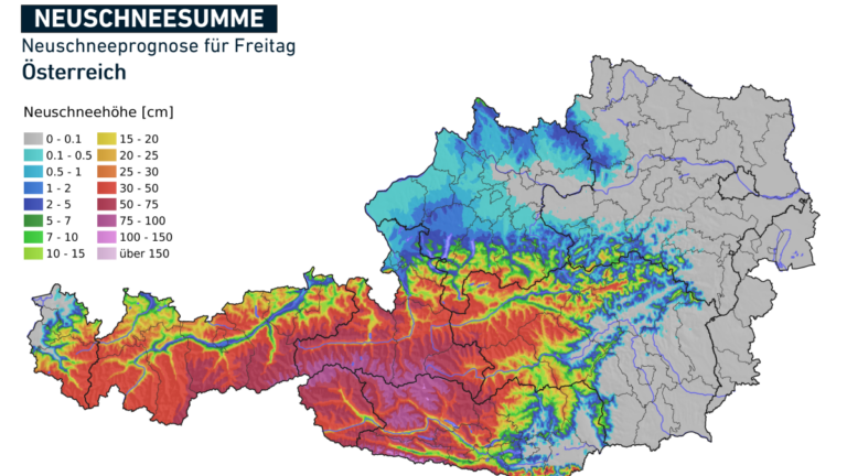 Im Süden Österreichs fallen morgen erhebliche Schneemengen.