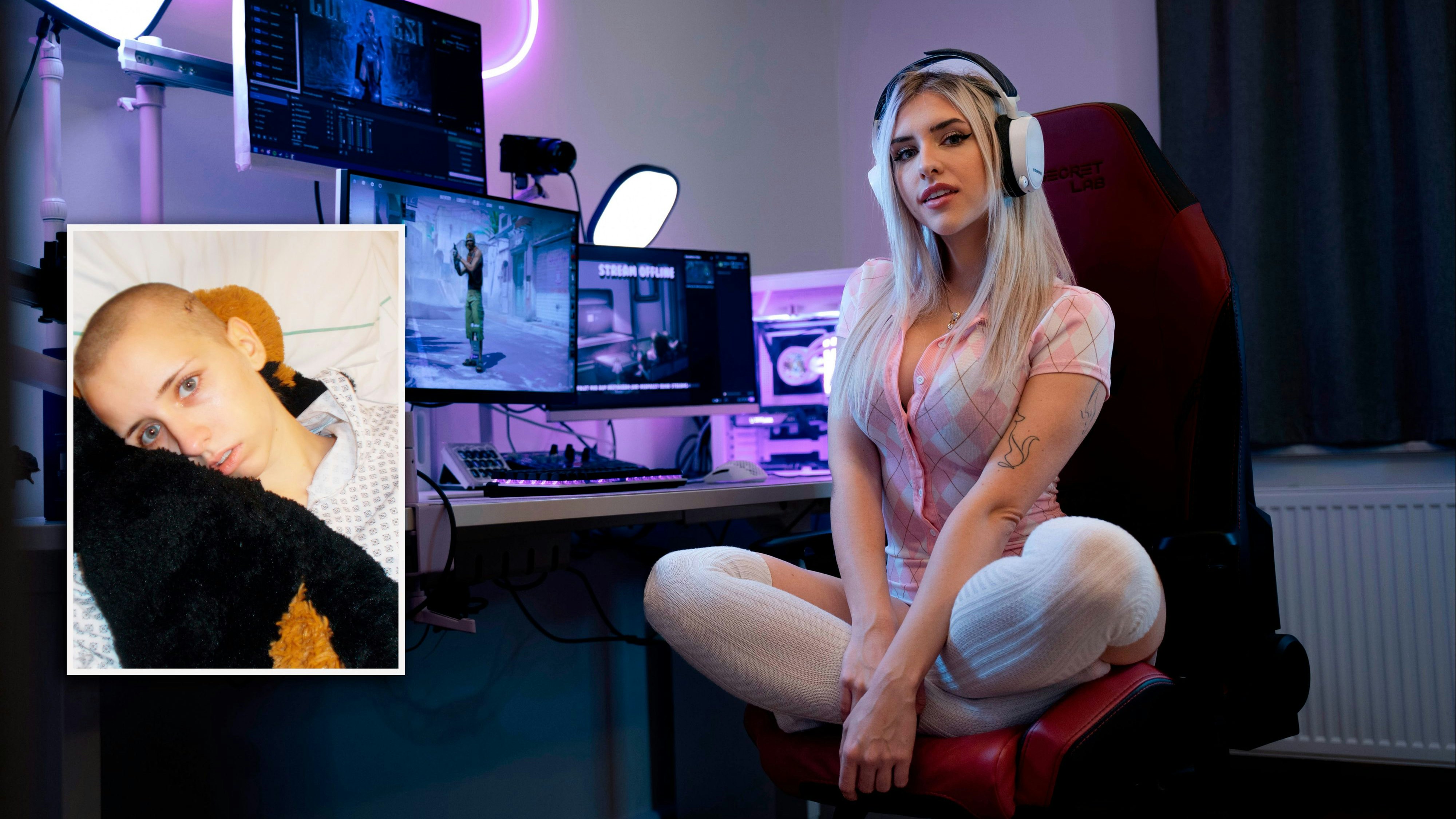 Streaming-Star Collieesi wurde erst nach ihrem schweren Autounfall (l.) erfolgreich.