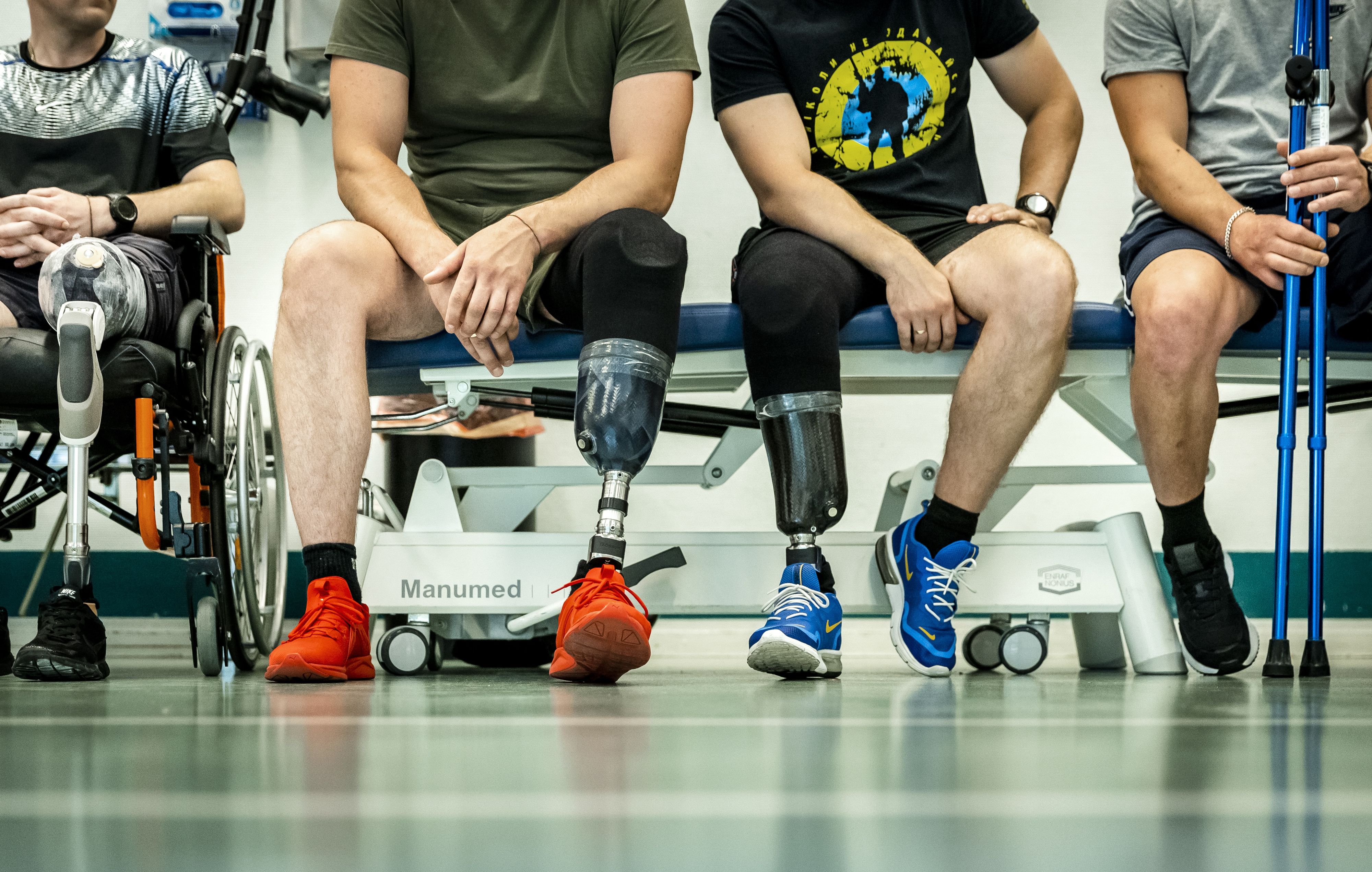 Ukrainischer Soldaten im militärischen Rehabilitationszentrum.