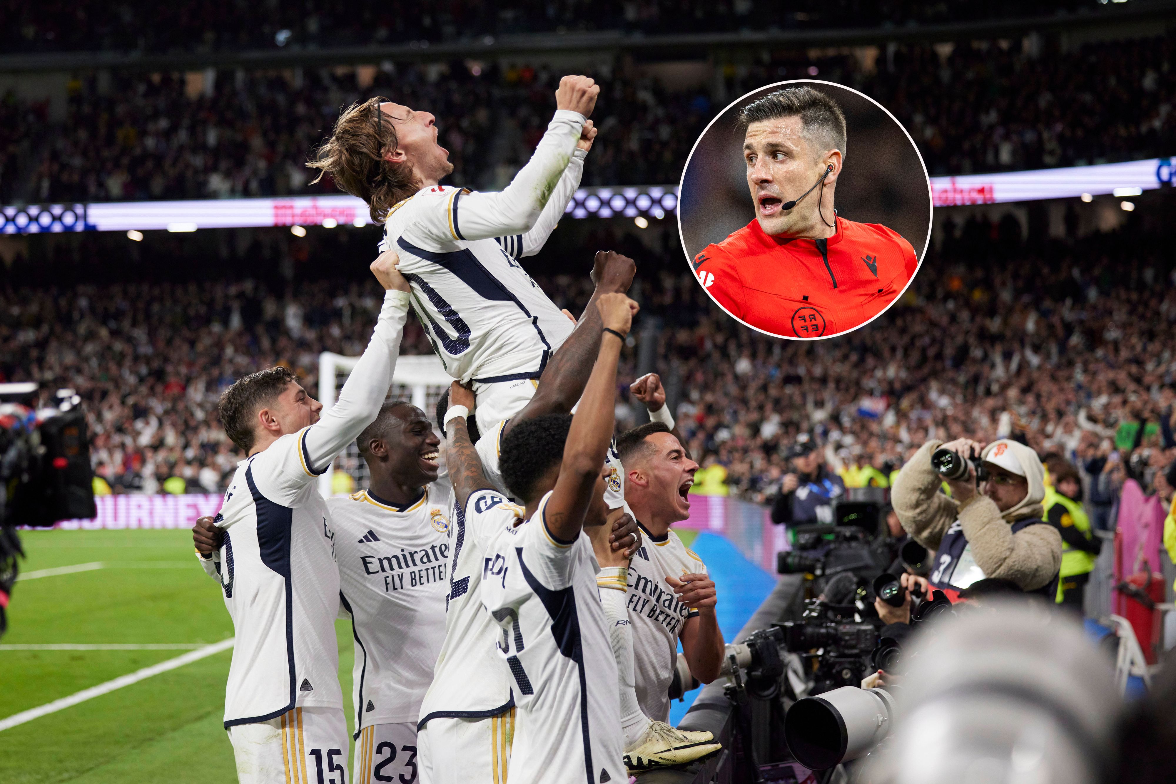 Modric bejubelt sein Goldtor, Schiedsrichter Isidro Diaz de Mera war nicht mehr am Platz-