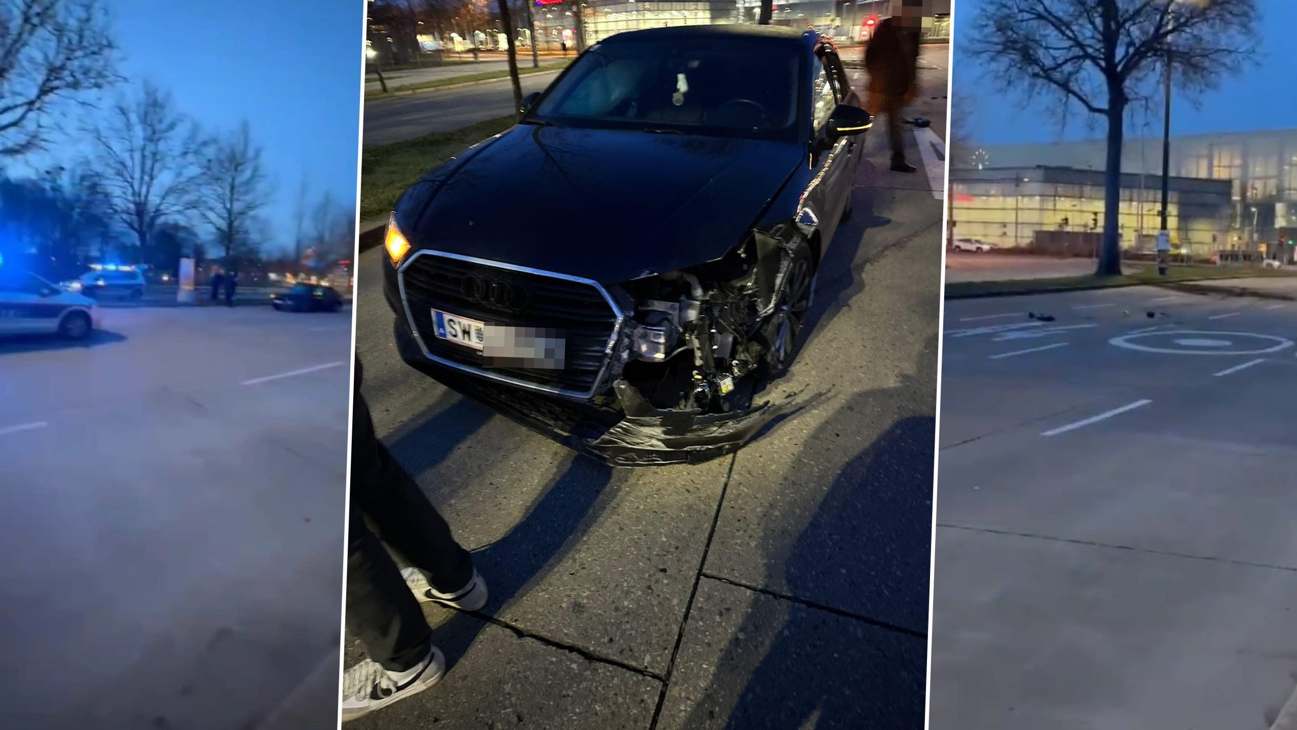 Am frühen Sonntag kam beim Wiener Praterstern ein Audi von der Fahrbahn ab.