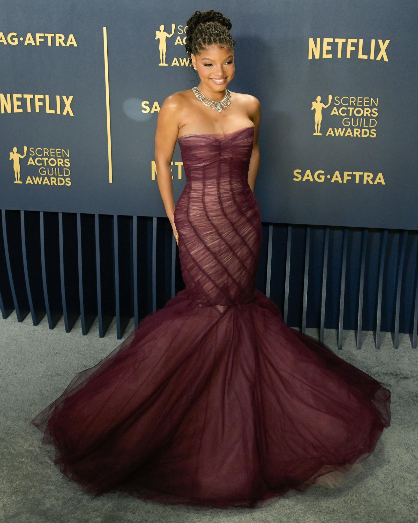 Halle Bailey erinnerte in ihrem Kleid an ihre Rolle in "Arielle".