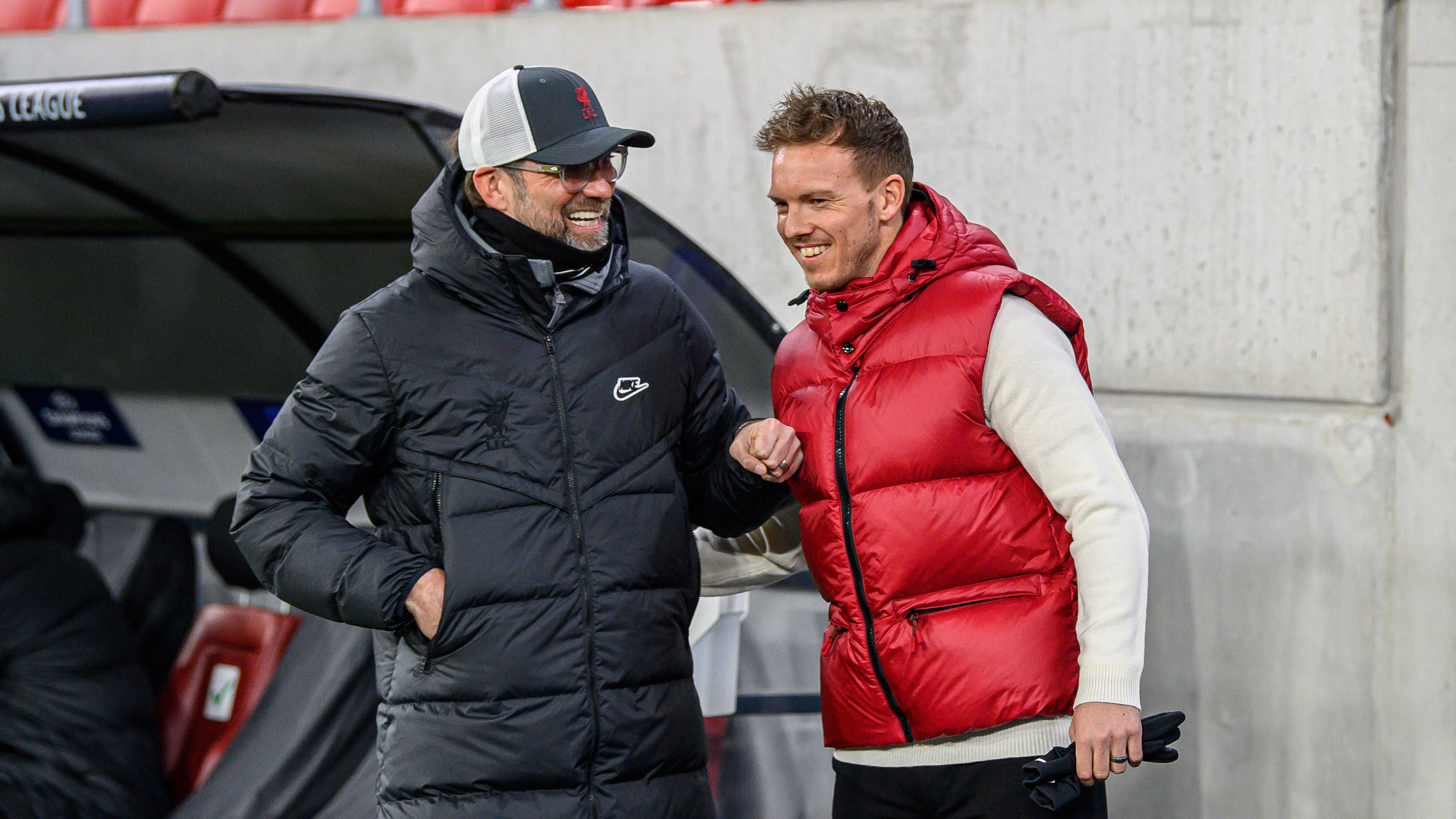 Jürgen Klopp und Julian Nagelsmann standen sich schon als Gegner auf der Trainerband gegenüber.