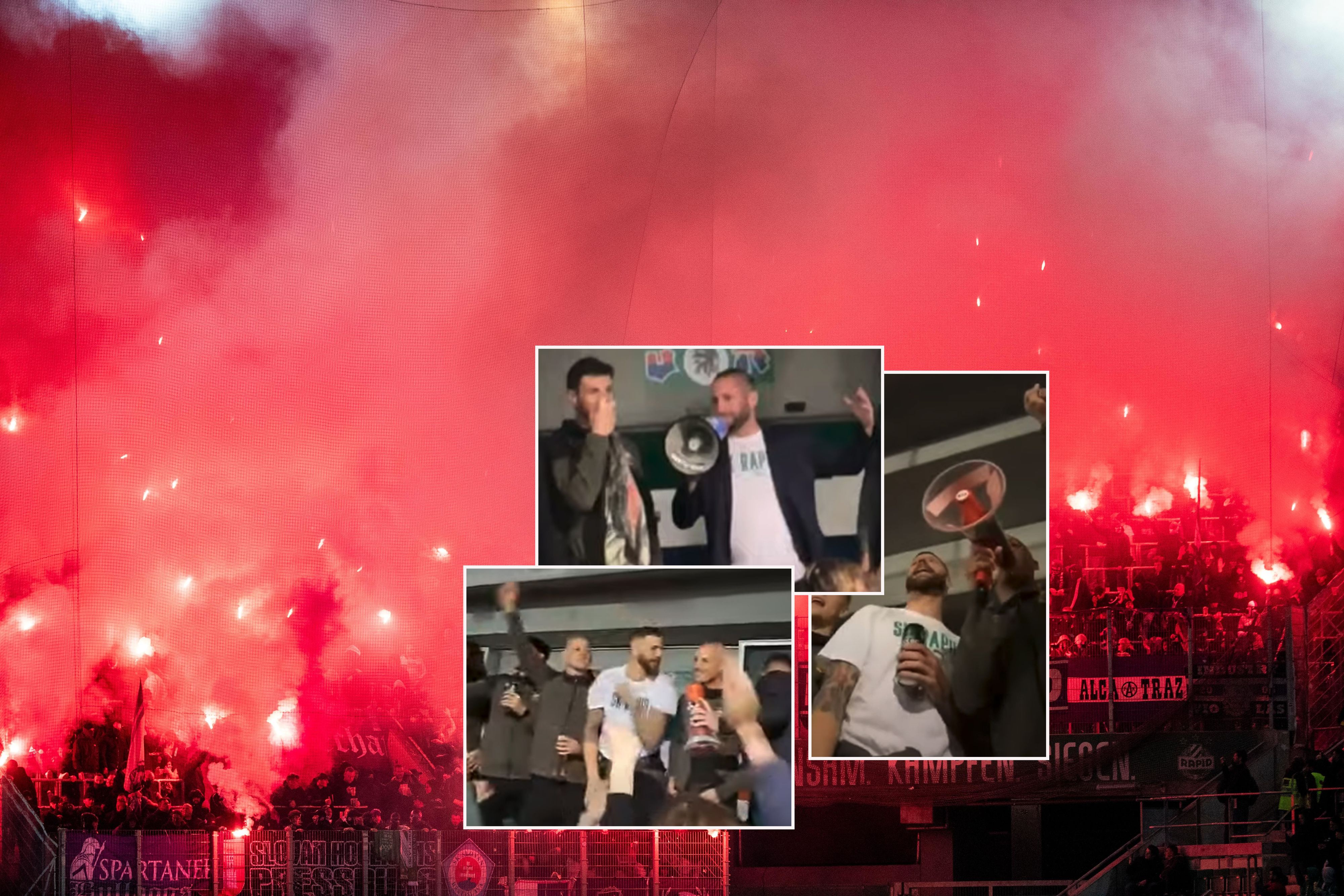 Nach dem Sieg feierten einige Spieler und Betreuer mit dem 