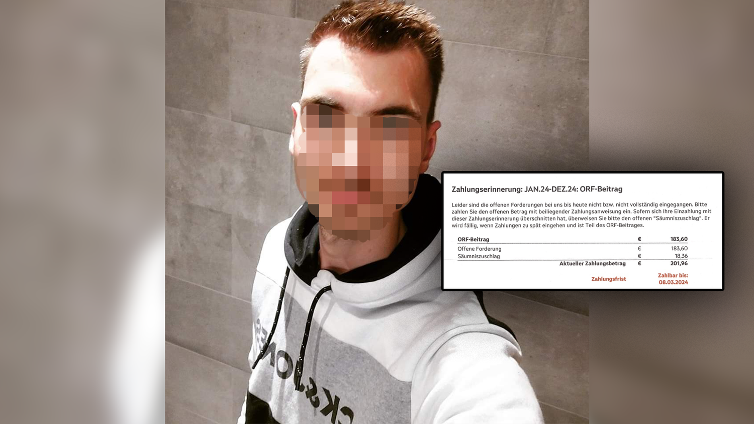 Ein Wiener erhielt die Zahlungsaufforderung für den OBS-Beitrag. Den Säumniszuschlag kann er alles andere als nachvollziehen.