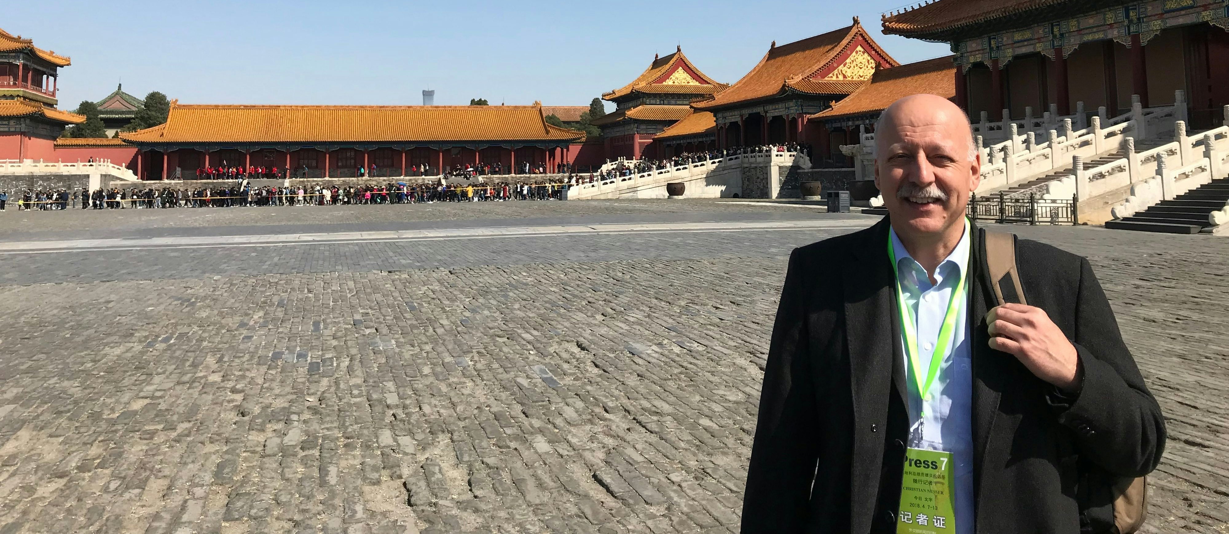 Christian Nusser im Rahmen des Staatsbesuchs am 7. April 2018 in  in der Verboten Stadt in Peking