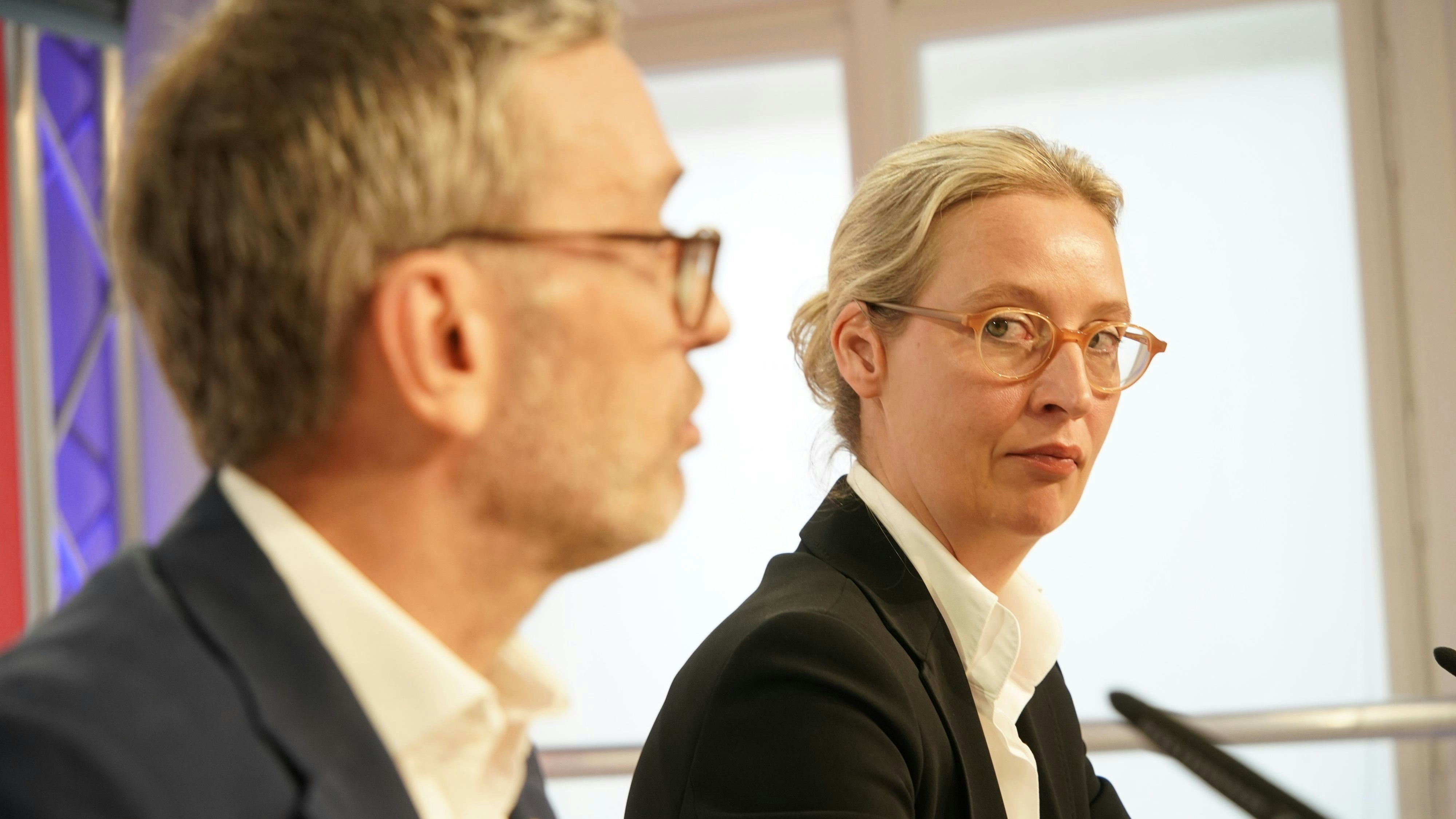 AfD-Chefin Alice Weidel mit FPÖ-Chef Herbert Kickl bei einem Besuch am 19.September 2023 in Wien