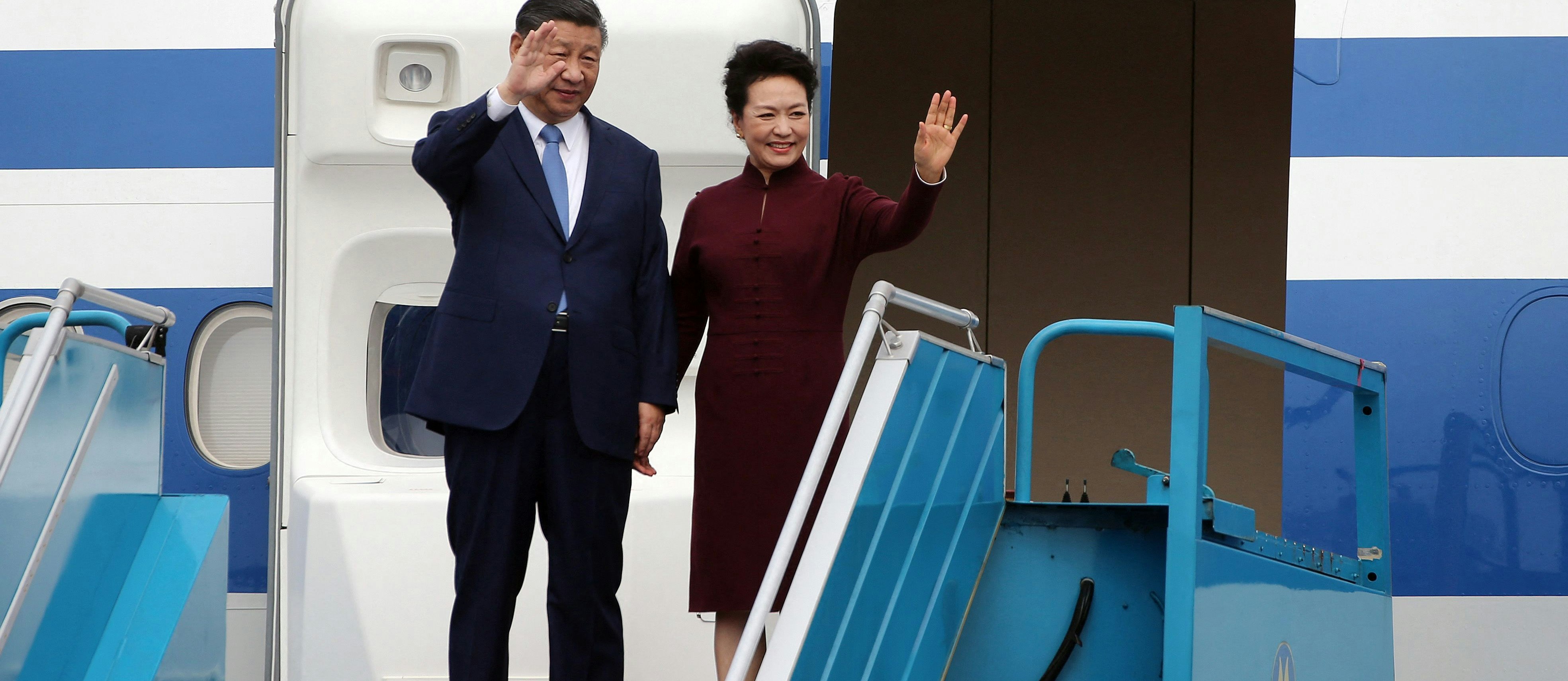 Chinas Staatspräsident Xi Jinping mit seiner Ehefrau Peng Liyuan