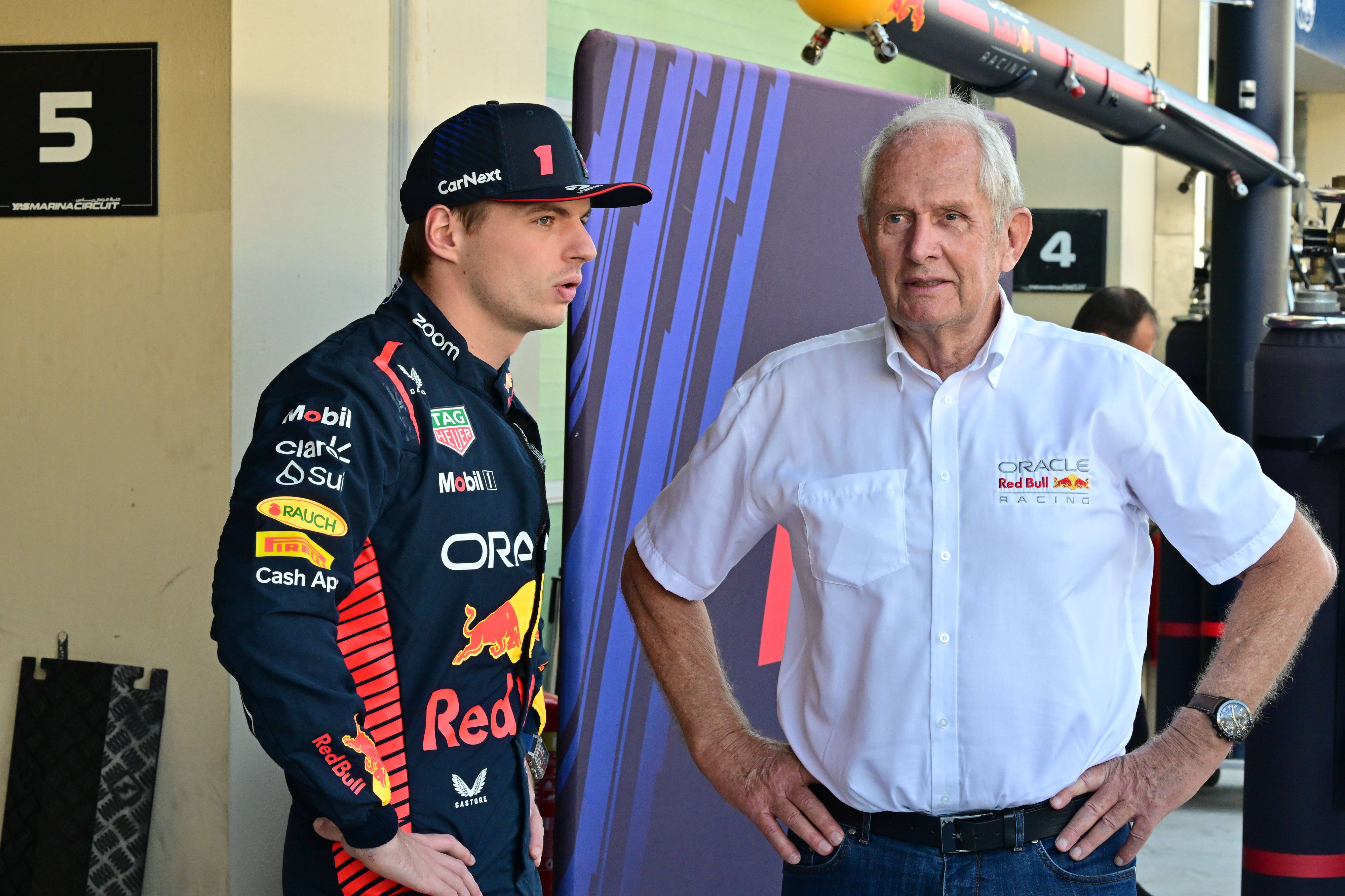 Helmut Marko mit Max Verstappen.