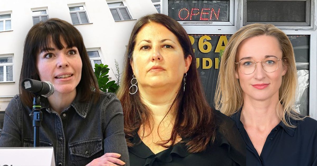 Nicole Krejci, Geschäftsführerin des Gewaltschutzzentrum Wien, Vizebürgermeisterin und Frauenstadträtin Kathrin Gaál und Maja Markanović-Riedl, ­­­­AÖF-Co-Geschäftsführerin (v.l.n.r.).