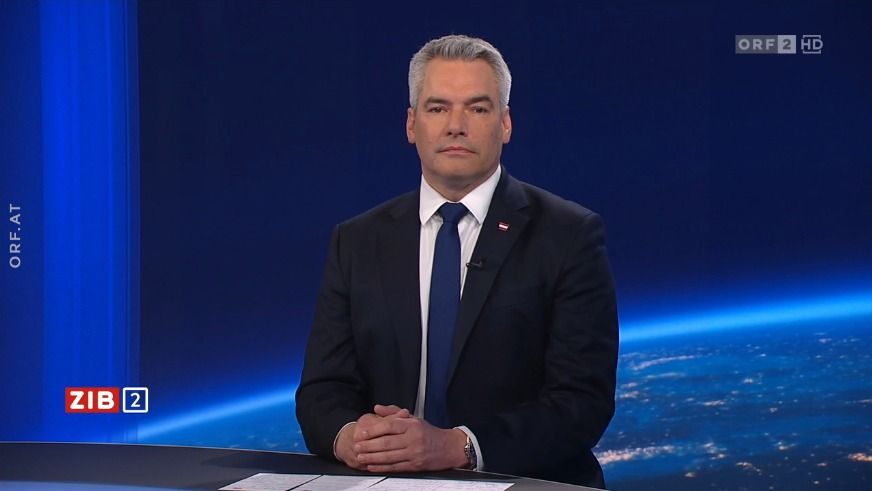 Bundeskanzler Karl Nehammer (ÖVP) am Mittwochabend in der ORF-