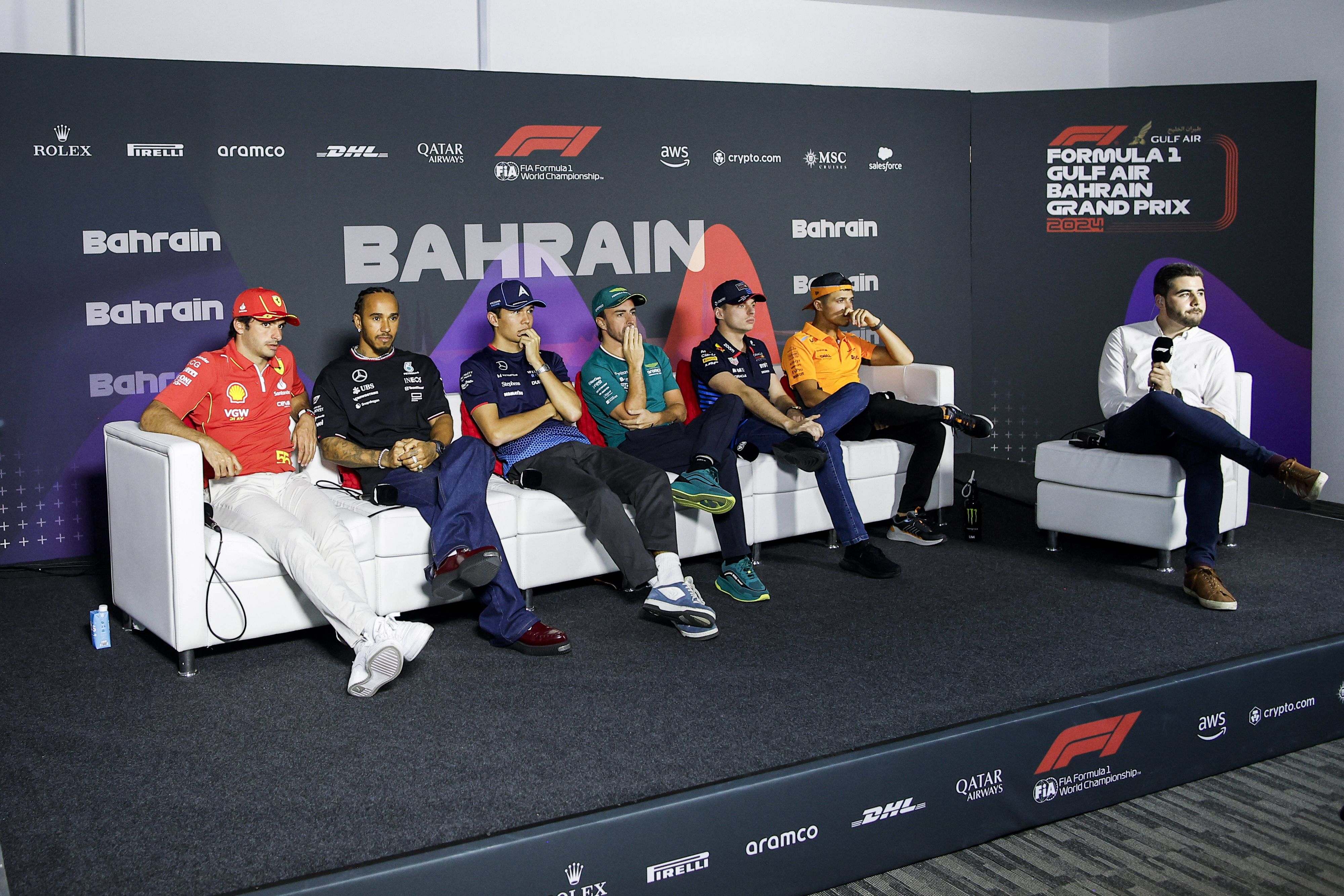 Die Fahrer-Pressekonferenz in Sakhir. 