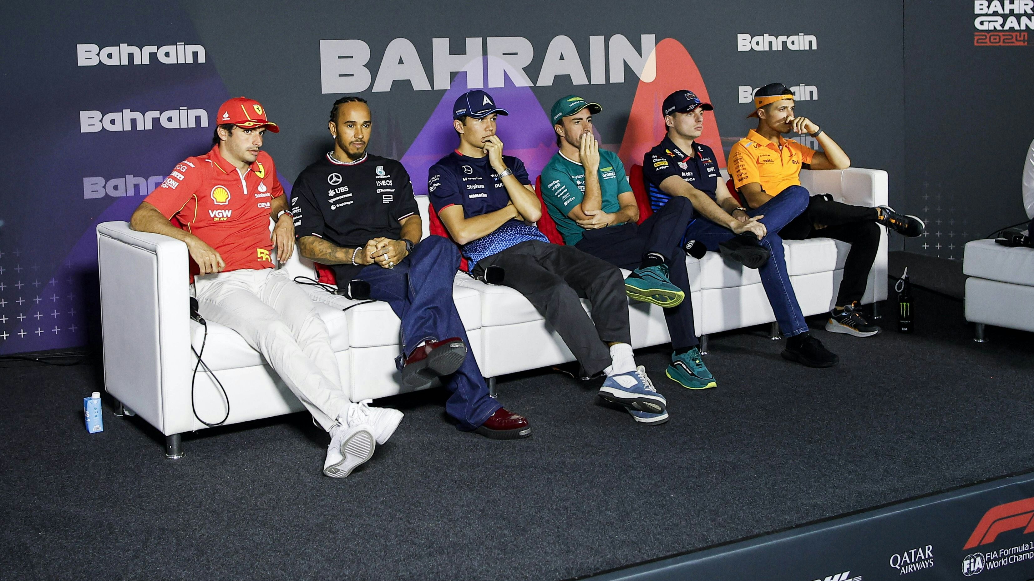 Die Fahrer-Pressekonferenz in Sakhir. 