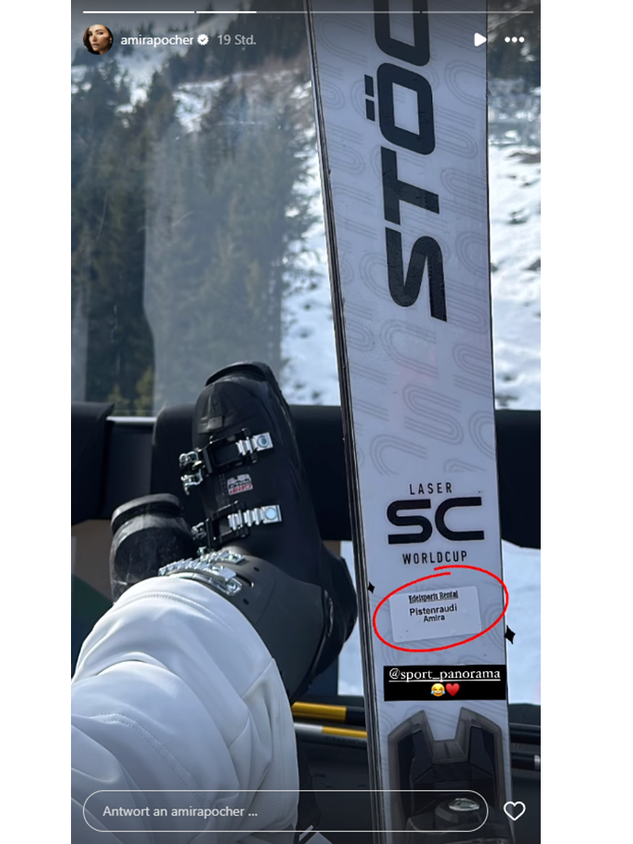 Amira Pocher teilt mehrfach den Spitznamen, den sie vom Skiverleih bekommen hat.