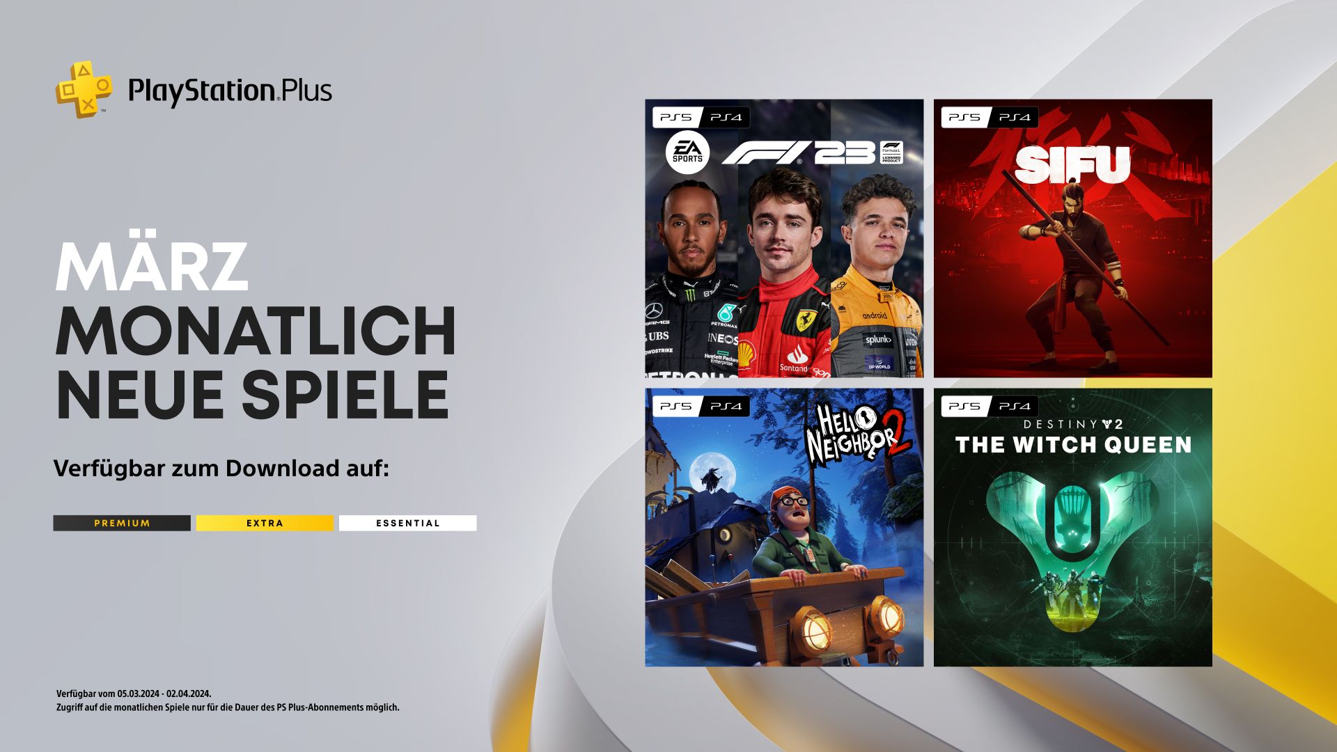 Die monatlichen PlayStation Plus-Titel im März für PS4 und PS5.