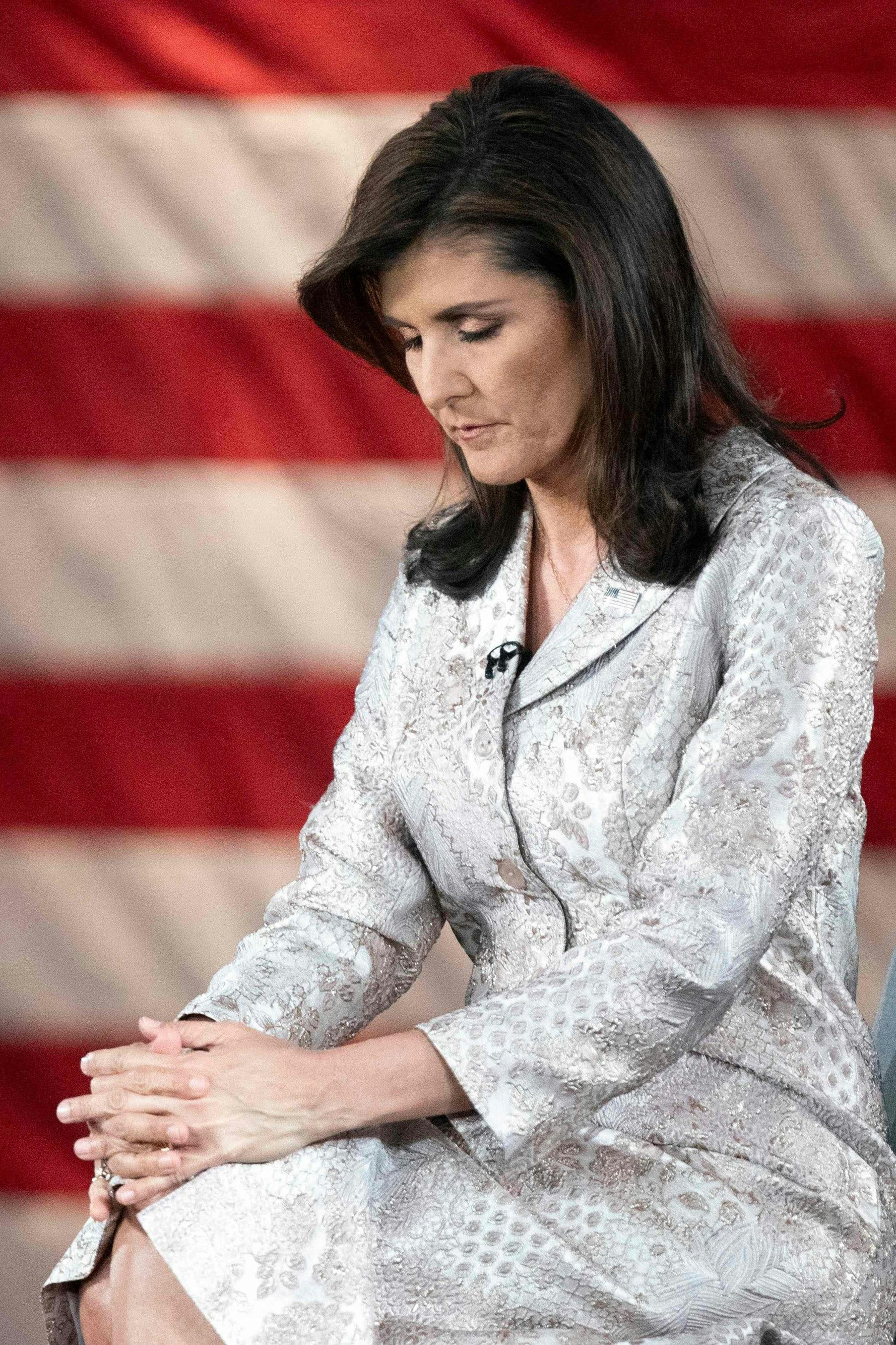 Nikki Haley, Kandidatin in den Vorwahlen für die Republikaner, auf einem Town Hall-Meeting für Fox News in Columbia, South Carolina