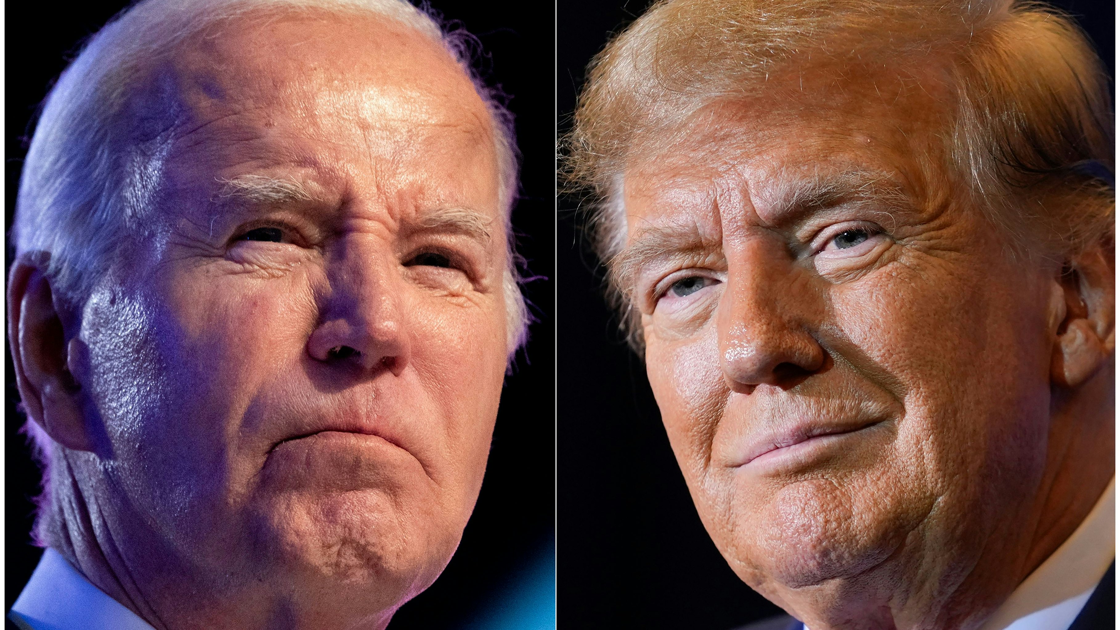 Download von www.picturedesk.com am 04.03.2024 (13:45).  FILE - This combo image shows President Joe Biden, left, Jan. 5, 2024, and Republican presidential candidate former President Donald Trump, right, Jan. 19, 2024. (AP Photo, File) - 20240124_PD26921 - Rechteinfo: Rights Managed (RM)