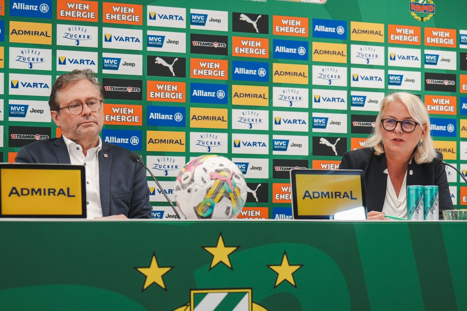 Rapid-Präsident Alexander Wrabetz und Vize-Präsidentin Edeltraud Hanappi-Egger.