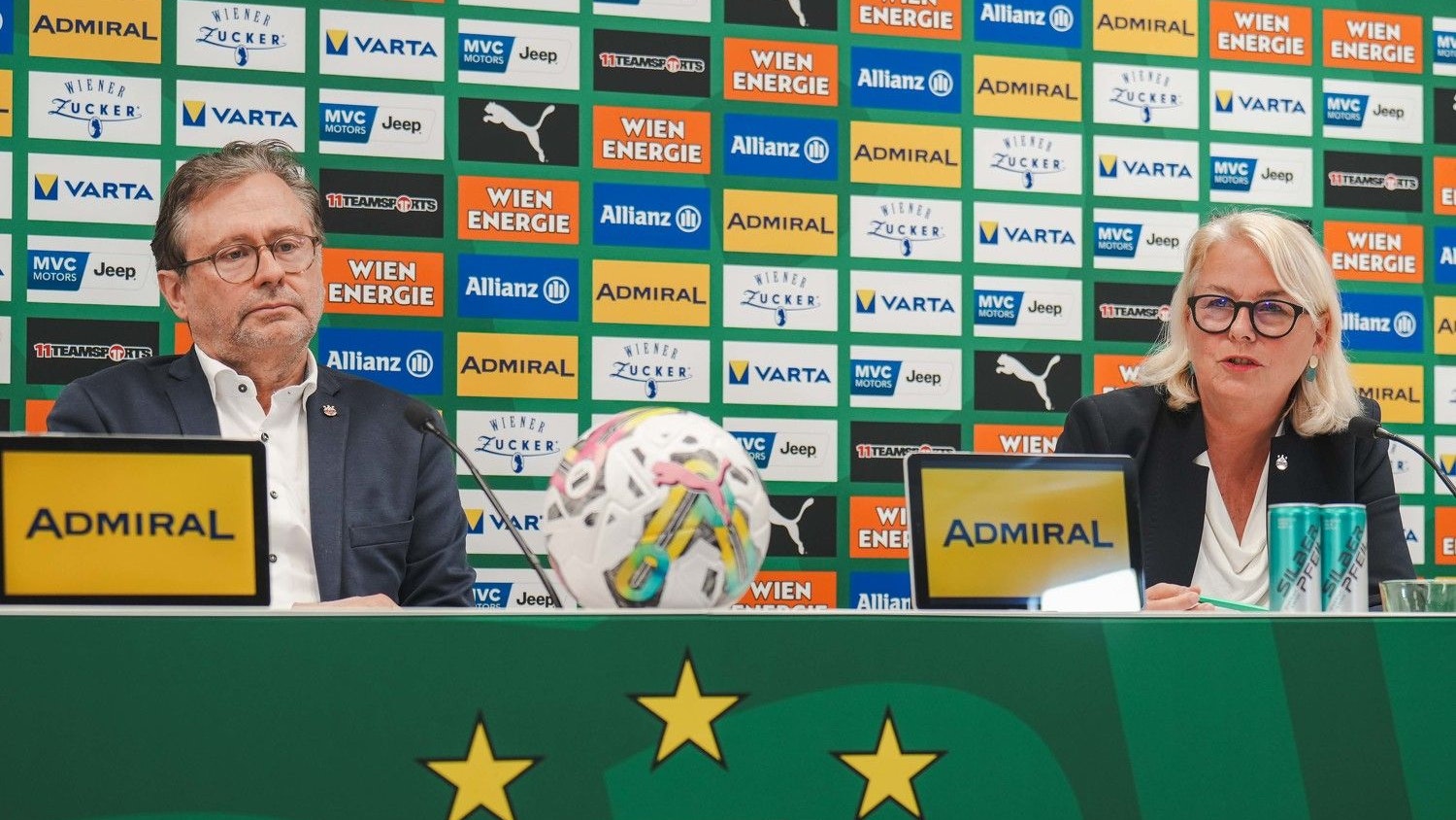 Rapid-Präsident Alexander Wrabetz und Vize-Präsidentin Edeltraud Hanappi-Egger.