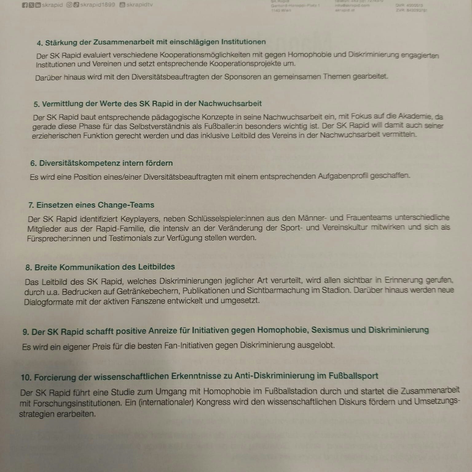 Der neue Maßnahmenkatalog von Rapid.