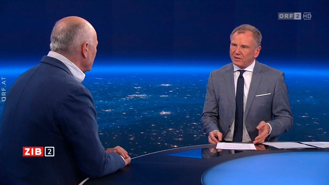 Martin Weiss, ehemaliger Botschafter Österreichs in den USA, zu Gast in der ZIB2 am 6. März 2024.