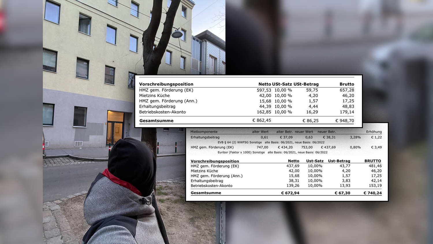 Die Miete in seinem Wohnhaus ist für einen Mieter um 200 Euro gestiegen – Der Wiener kann es einfach nicht fassen.