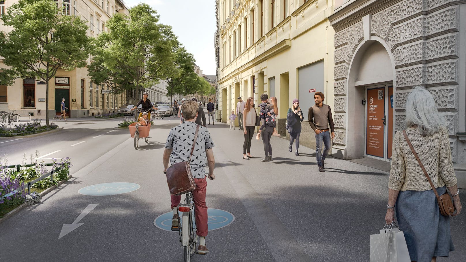 Der Straßenraum in der Währinger Straße zwischen Aumannplatz und Gersthof wird neu aufgeteilt – mit mehr Platz für Radfahrende, Fußgänger und Begrünung