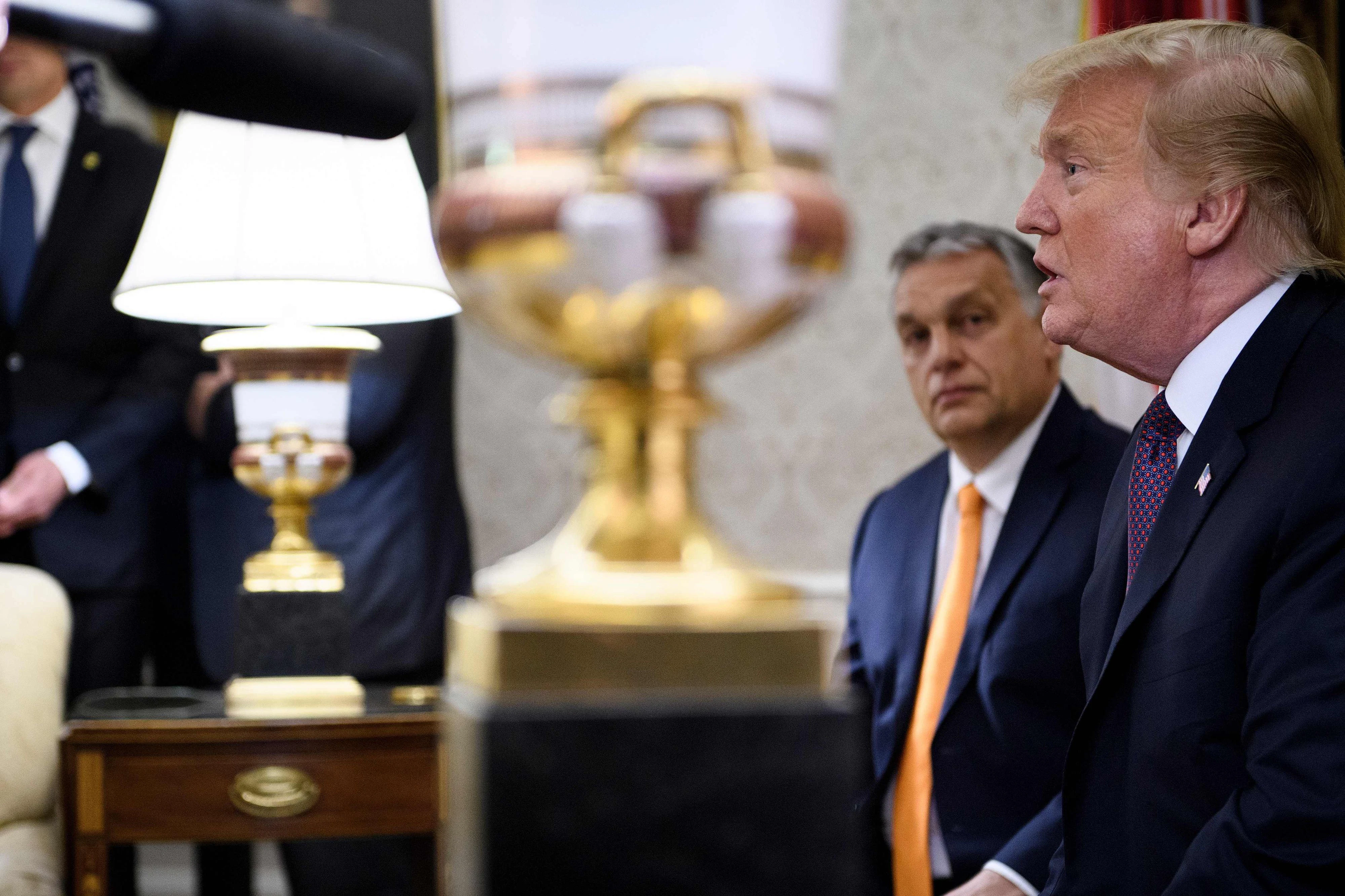 Ungarns Premierminister Viktor Orban vor einem Treffen mit Donald Trump im Weißen Haus am 13. Mai 2019