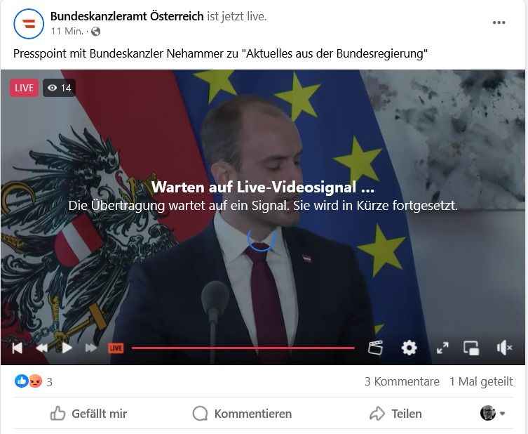 Während der Staatssekretär Florian Tursky zurücktreten möchte, funktioniert der Livestream nicht.